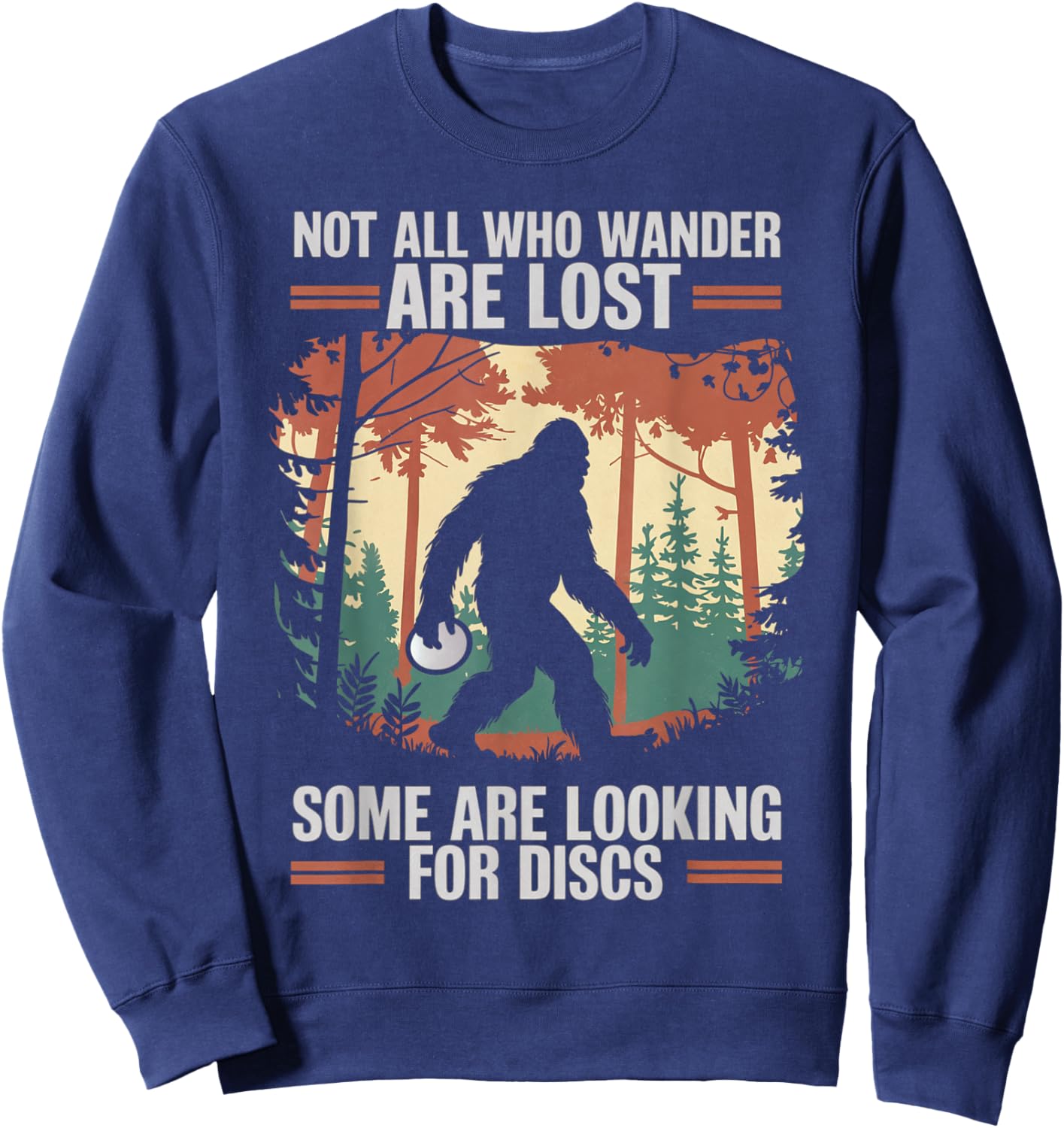 Funny Disc Golf Bigfoot Men Women Disc Golf Player Golfer Sweatshirt - Sweatshirt | Navy