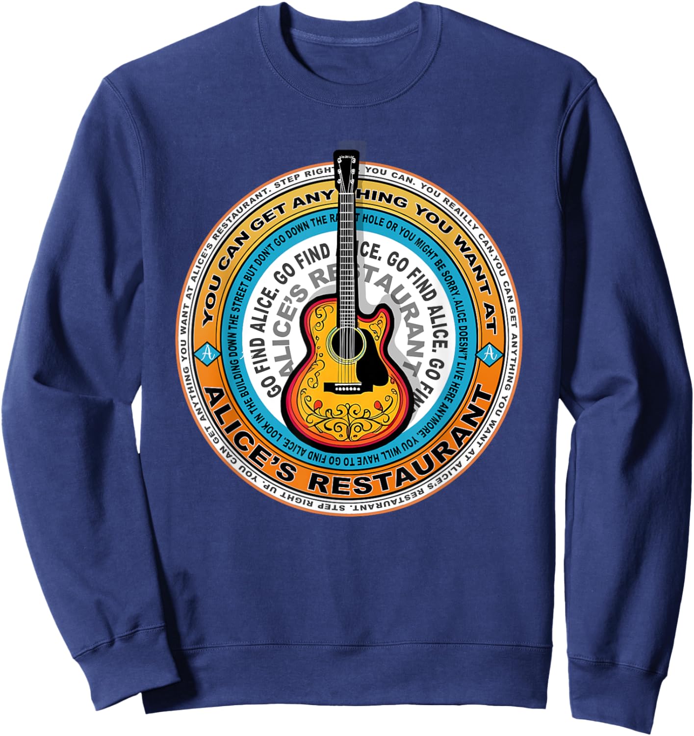 Alice's Restaurant Guitar Music Sweatshirt - Sweatshirt | Navy