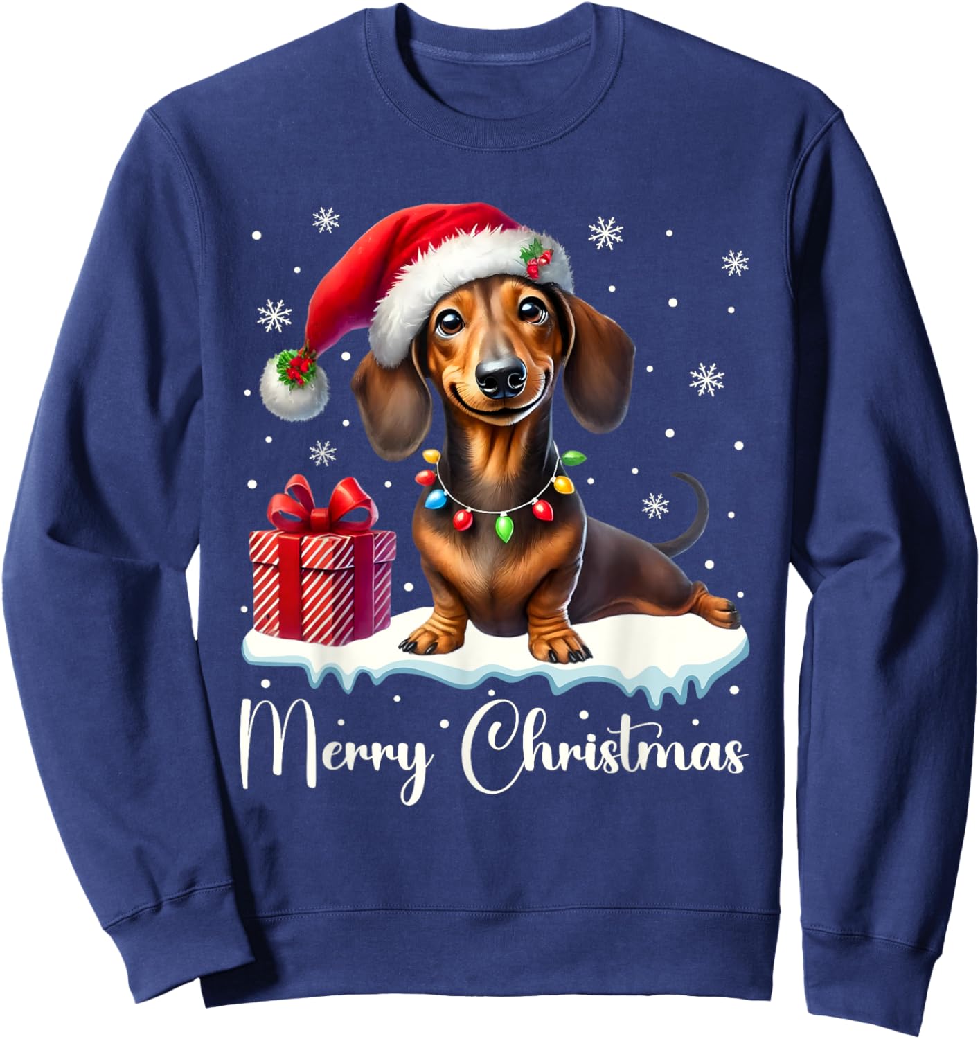 Christmas Pajamas Christmas Outfit Cute Dachshund Dog Sweatshirt - Sweatshirt | Navy