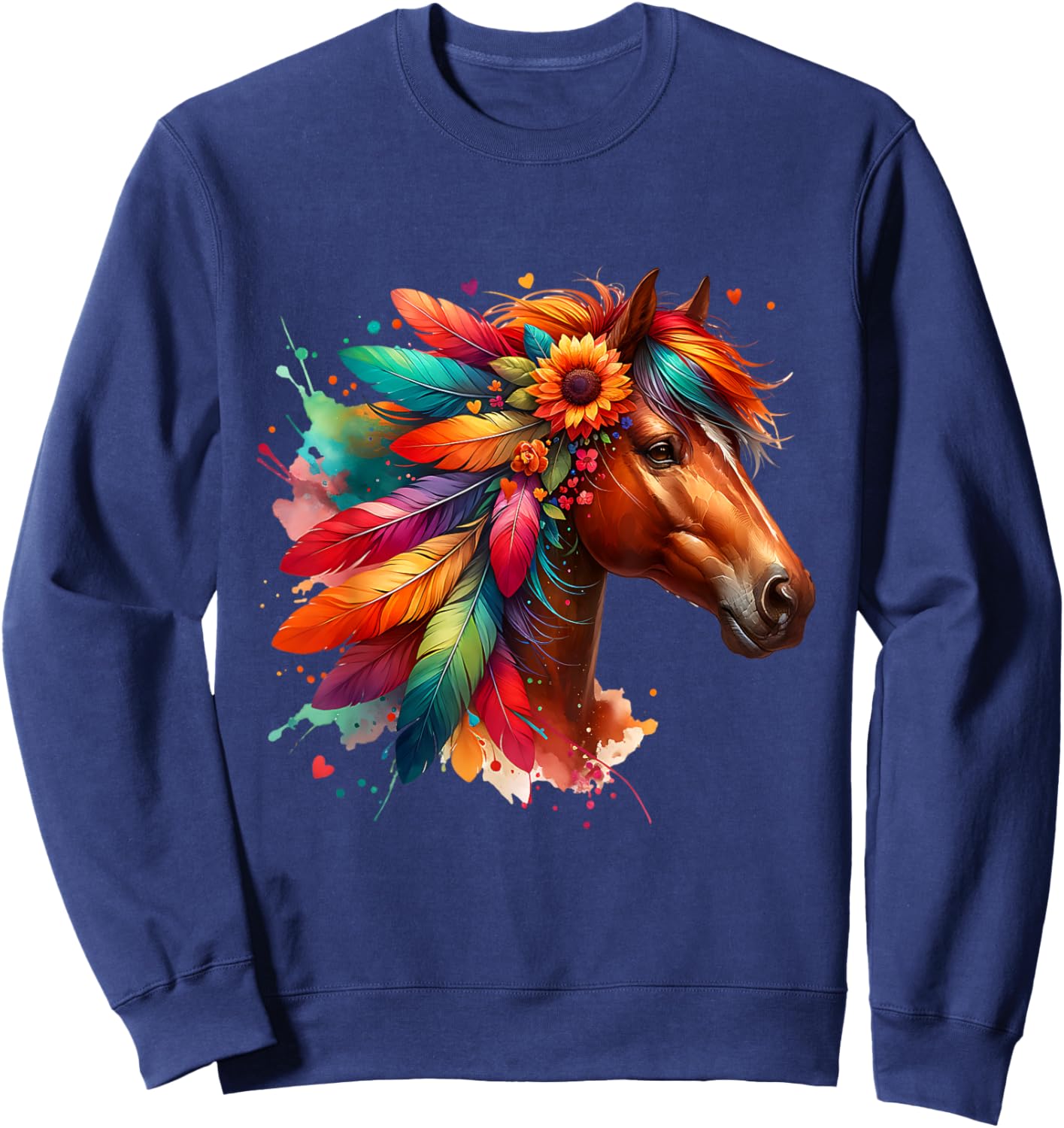 Horse Girl Teens Women Horses Lover Riding Horse Sweatshirt - Sweatshirt | Navy