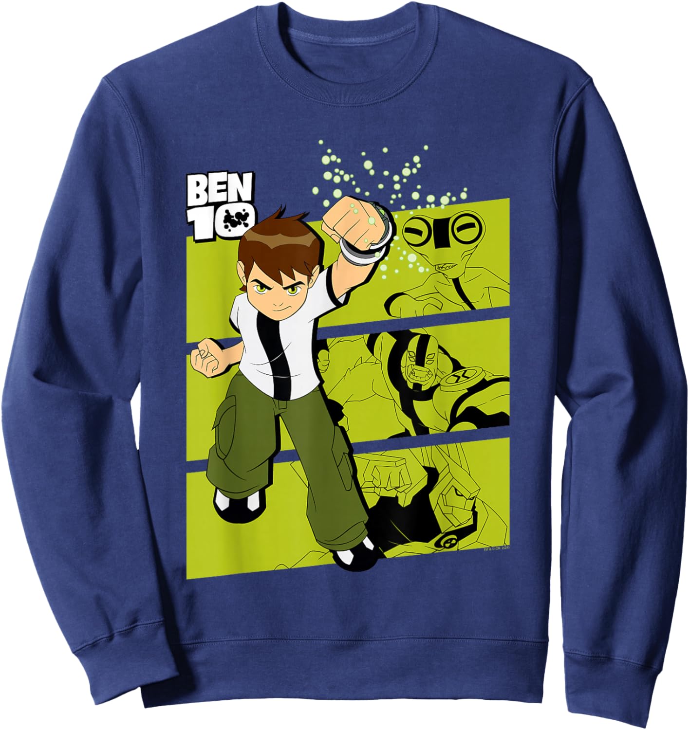Ben 10 Three Alien Transformation Blocks Cartoon Sweatshirt - Sweatshirt | Navy
