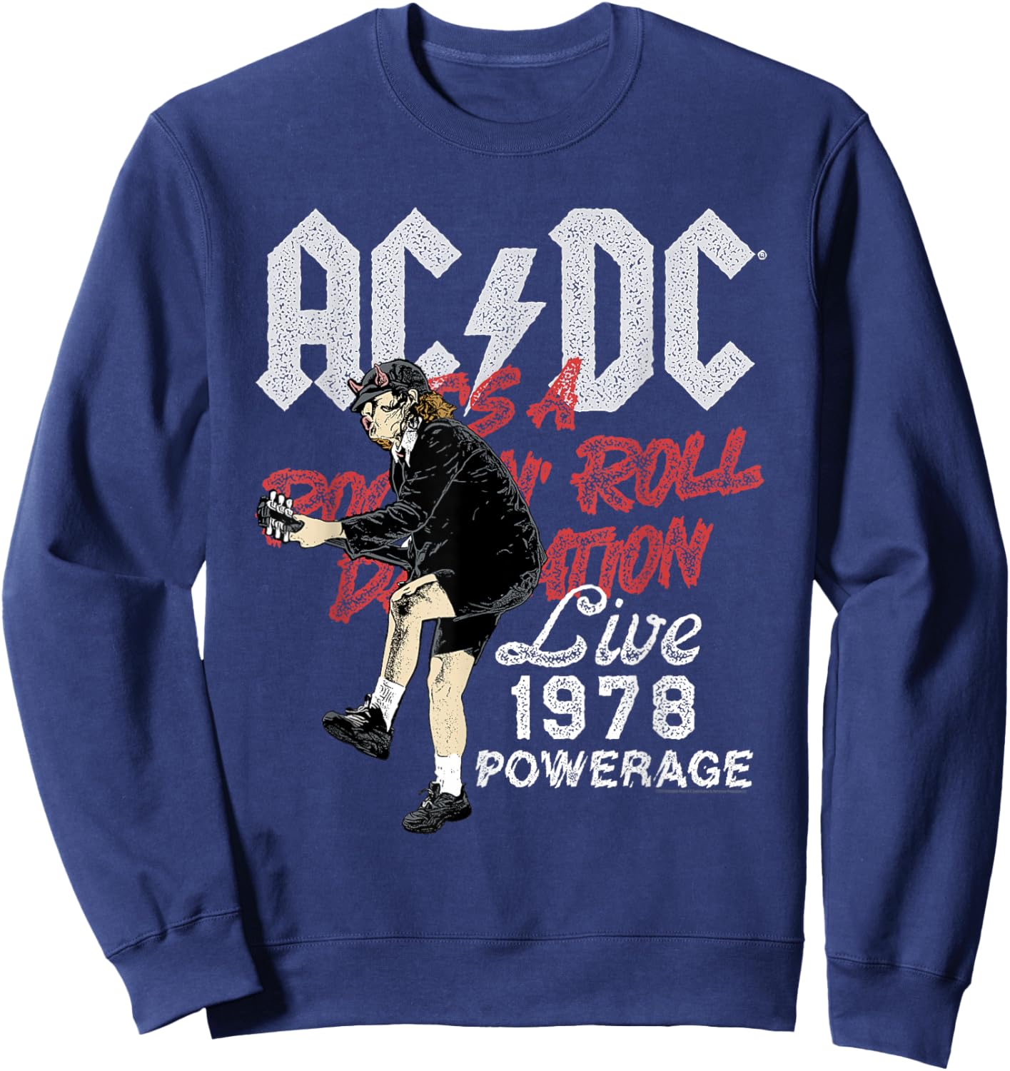 AC/DC Rock and Roll Damnation Live 1978 Powerage Sweatshirt - Sweatshirt | Navy