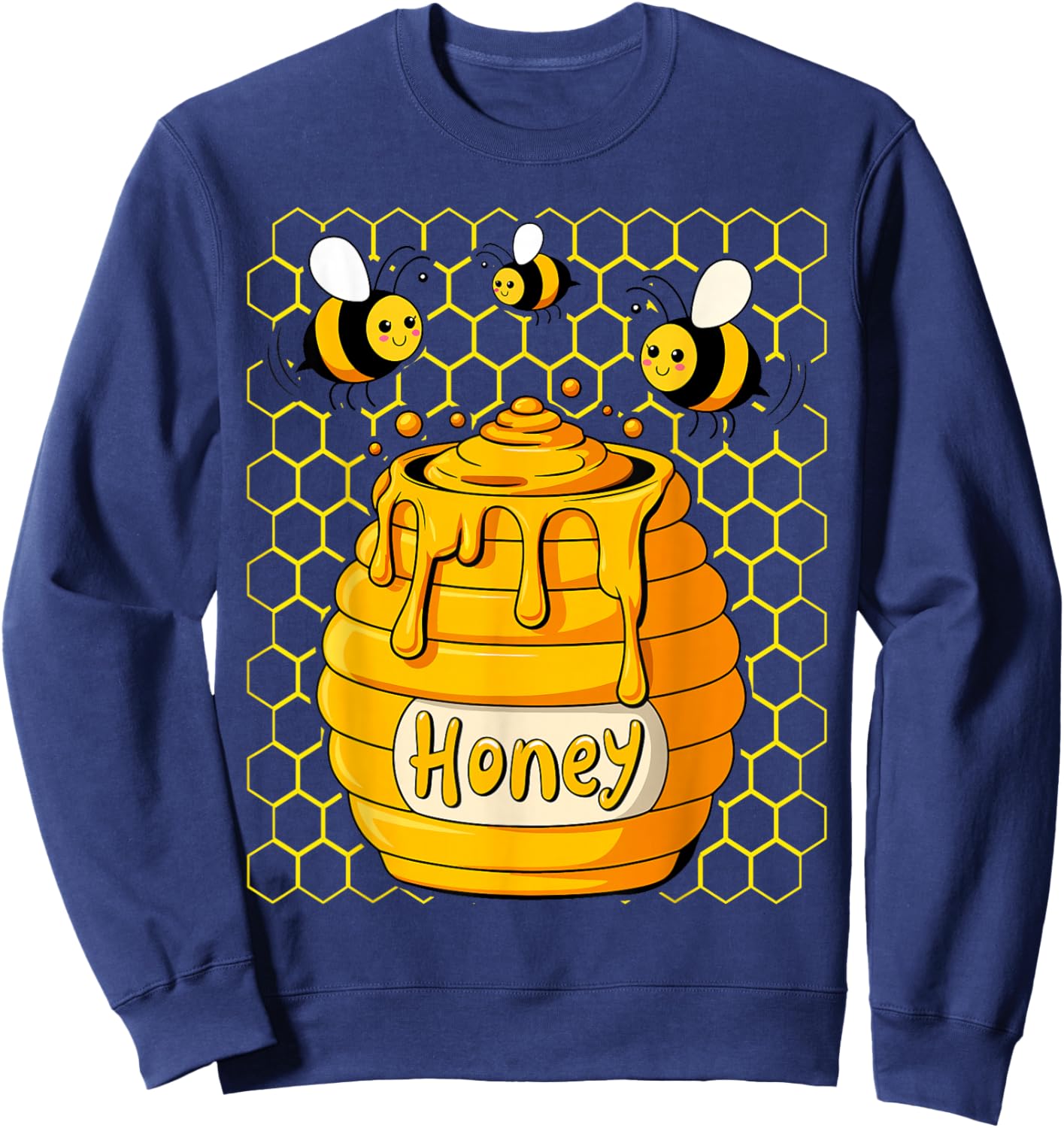 Honey Pot With Honey Bees Sweet Sweatshirt - Sweatshirt | Navy