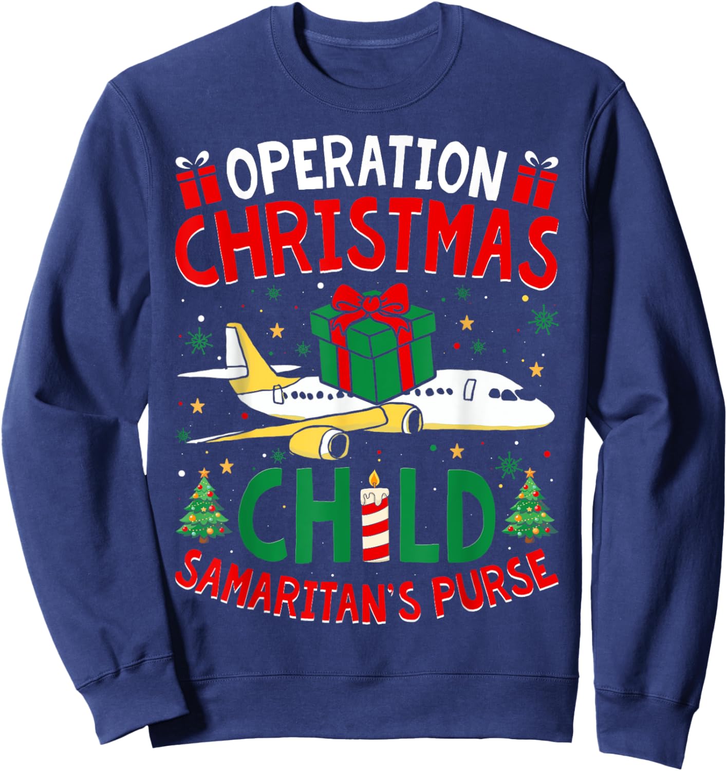 Funny Operation Christmas Child Family Matching Ugly Xmas Sweatshirt - Sweatshirt | Navy