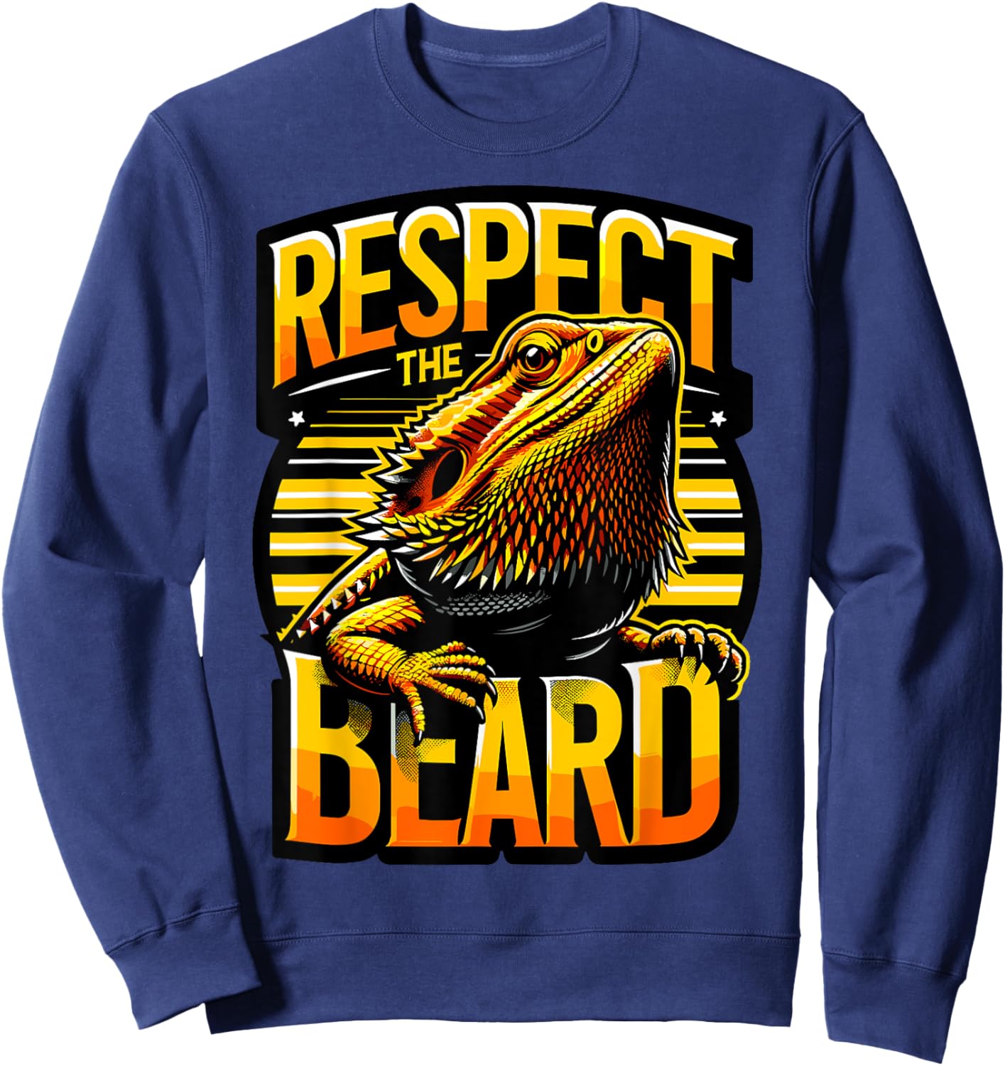 Bearded Dragon Respect the Beard Sweatshirt - Sweatshirt | Navy