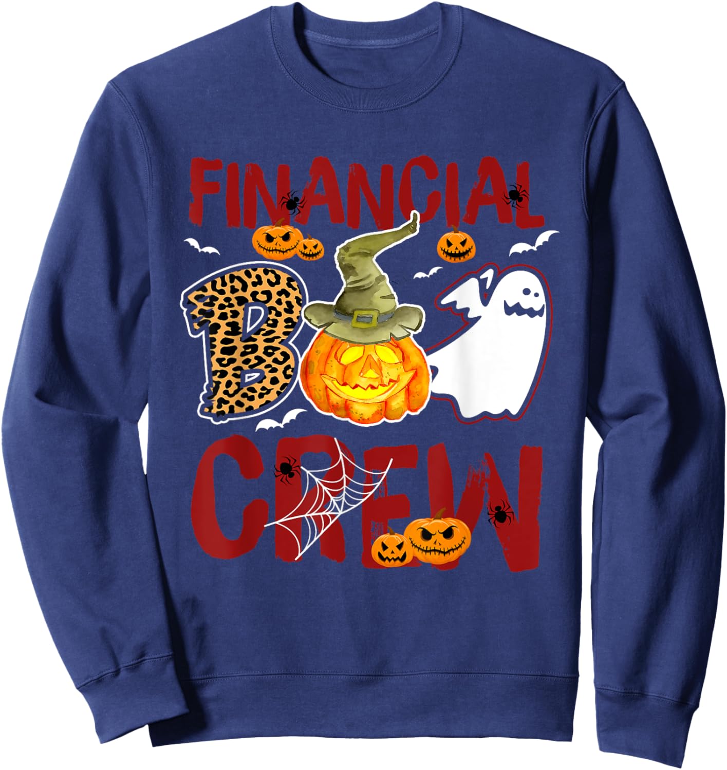 Financial Boo Crew Halloween Financial Aid Match Sweatshirt - Sweatshirt | Navy