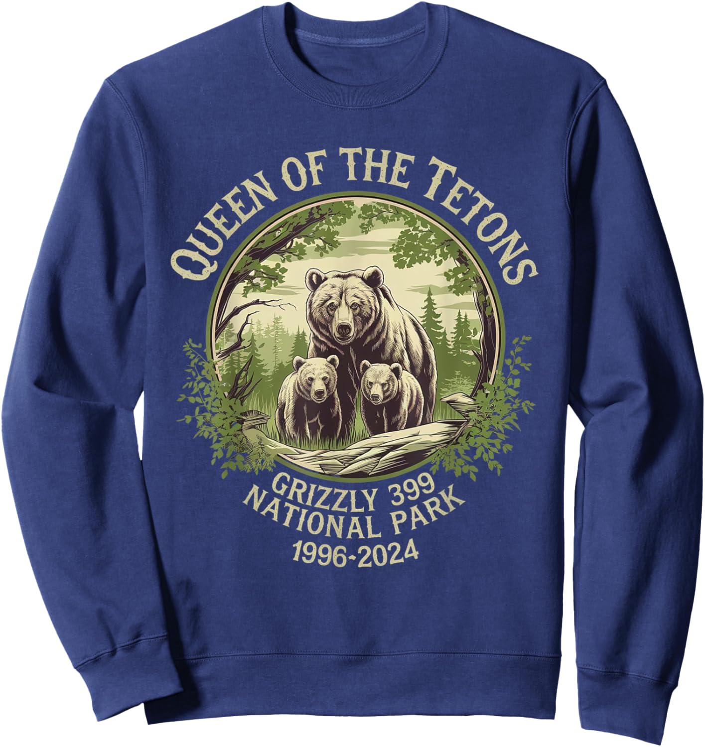 Queen Of The Tetons Grizzly 399 Wildlife Preserve 1996-2024 Sweatshirt - Sweatshirt | Navy