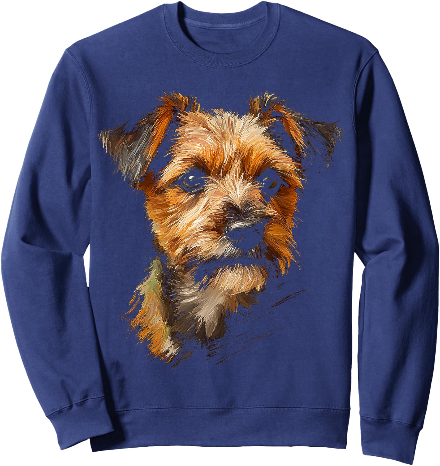 Border Terrier Dog Graphic Pet Art Border Terrier Women Kids Sweatshirt - Sweatshirt | Navy