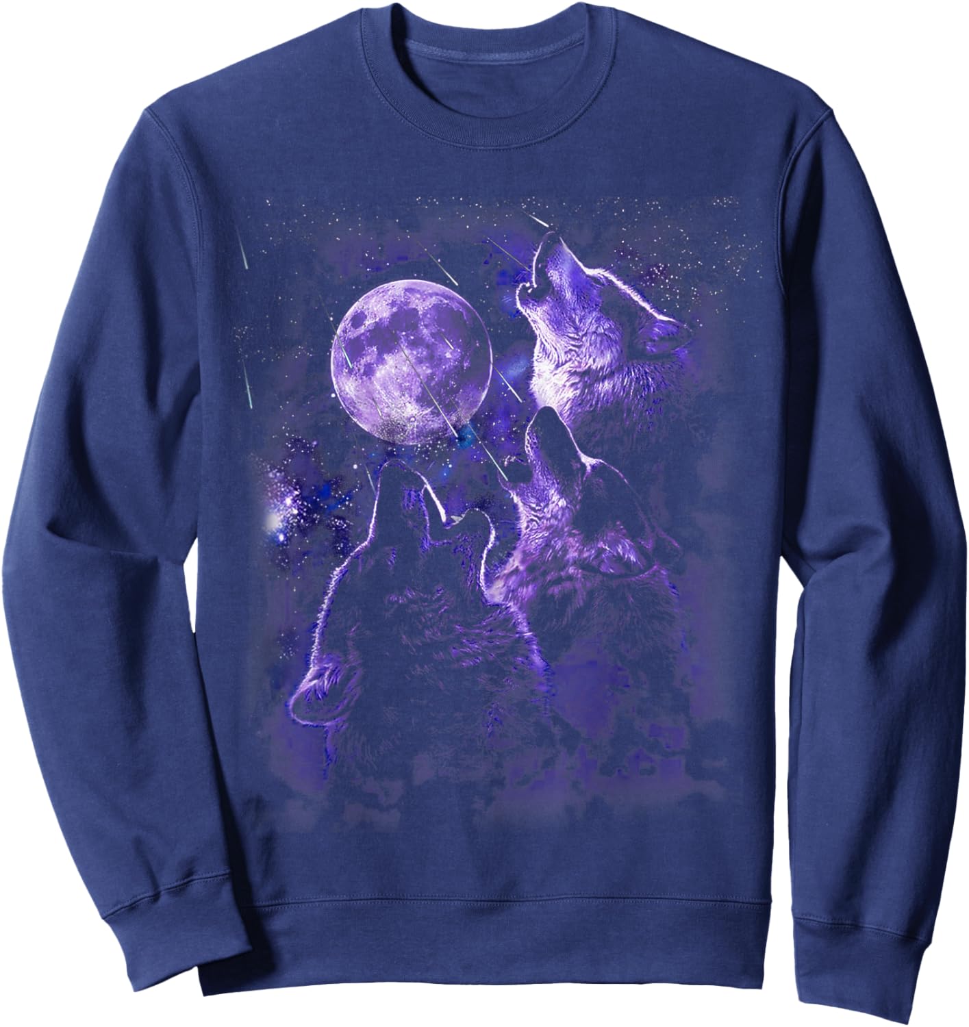 Wolf Howling At The Moon Wildlife Wolves Lovers Men Sweatshirt - Sweatshirt | Navy