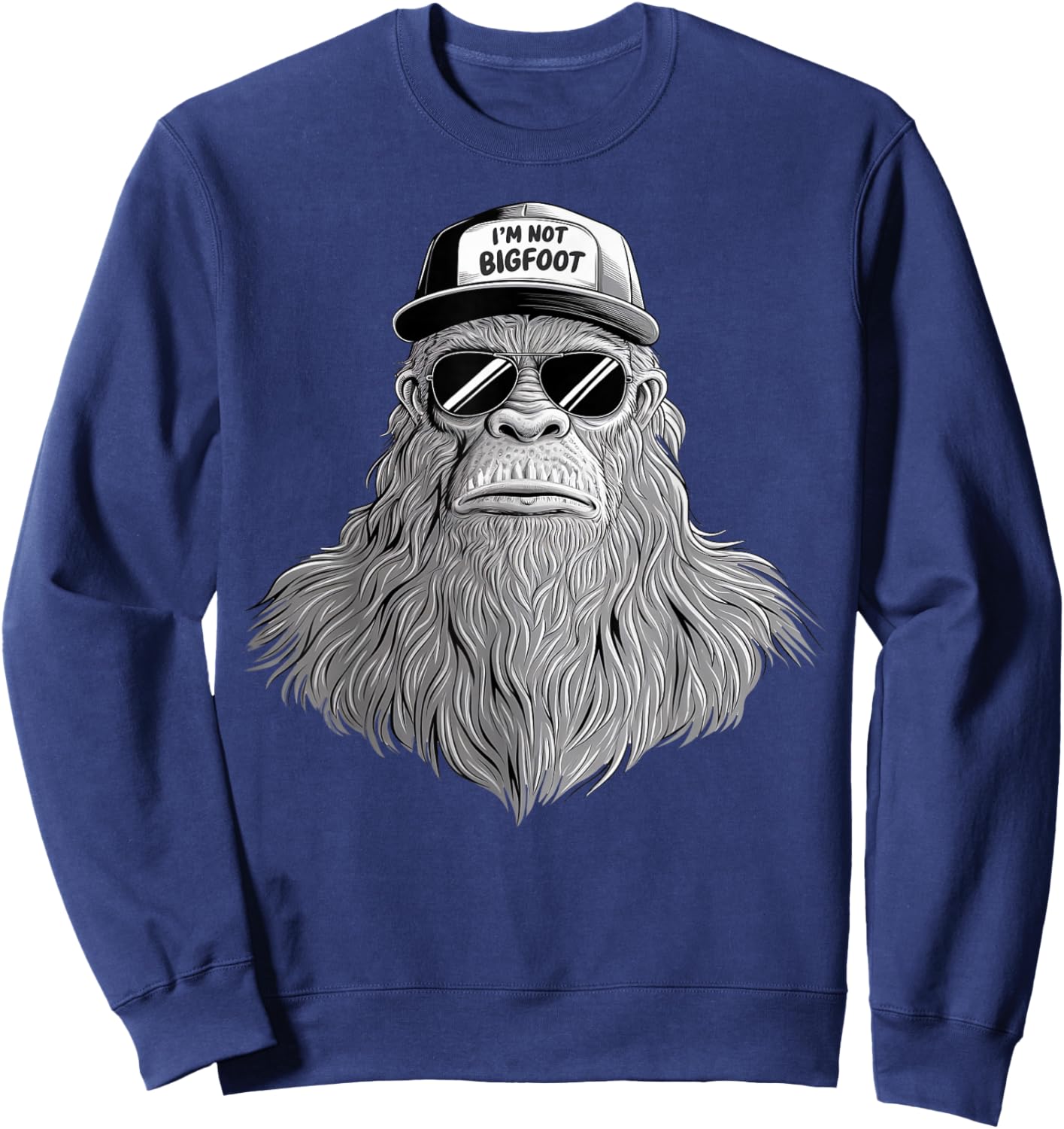 Bigfoot Sasquatch Funny Bigfoot Gifts Women Boy Kid Sweatshirt - Sweatshirt | Navy