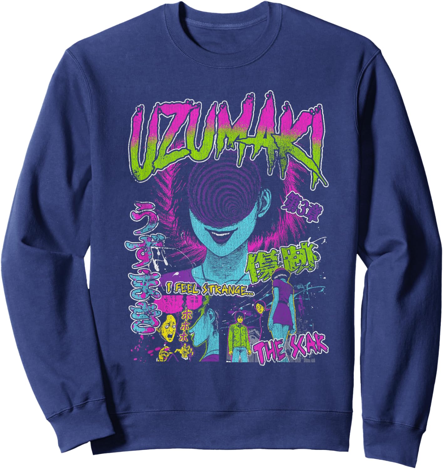 Uzumaki Junji Ito Spiral Girl Horror Manga Sweatshirt - Sweatshirt | Navy