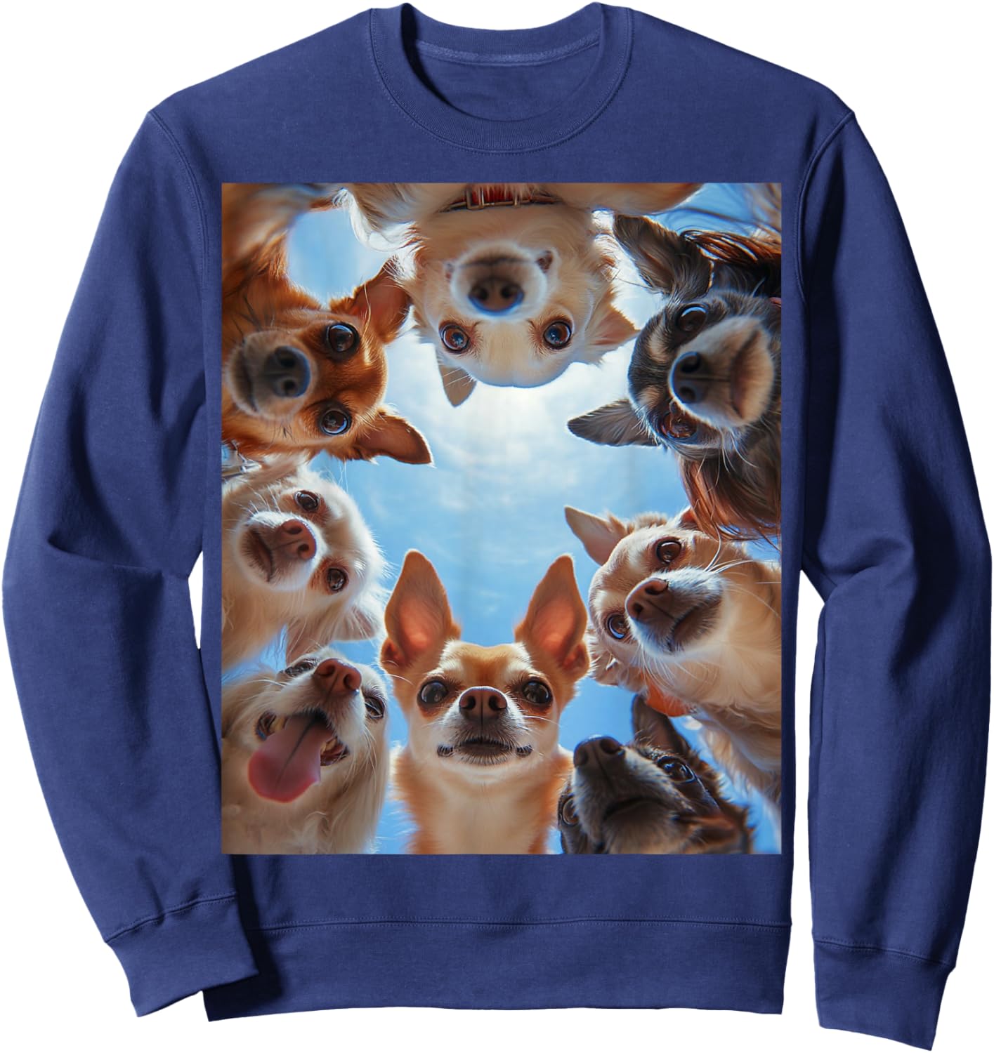 Funny Chihuahua Dog Selfie Sweatshirt - Sweatshirt | Navy