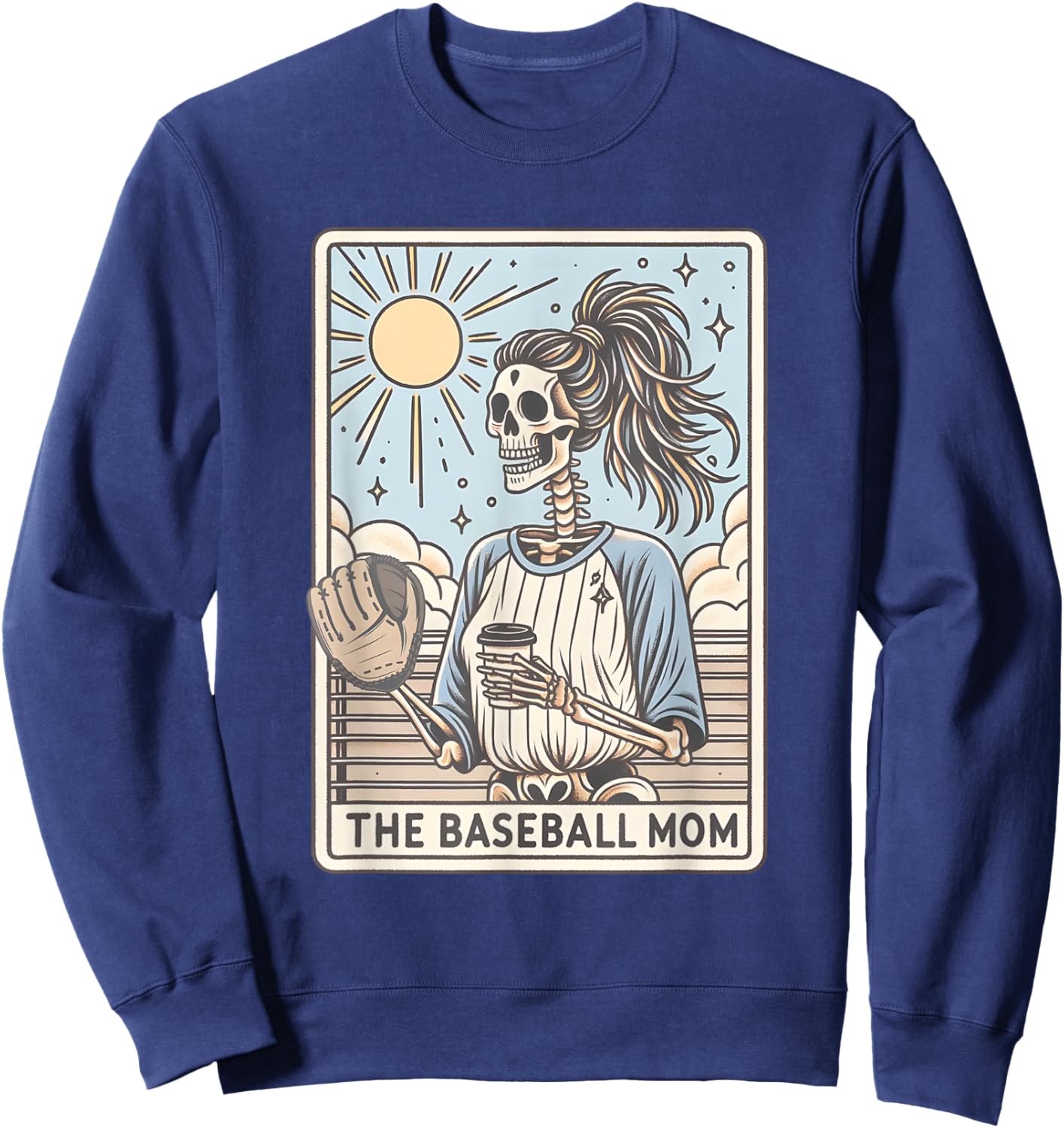 Funny Baseball Mom Halloween, Halloween Baseball Mama Sweatshirt - Sweatshirt | Navy