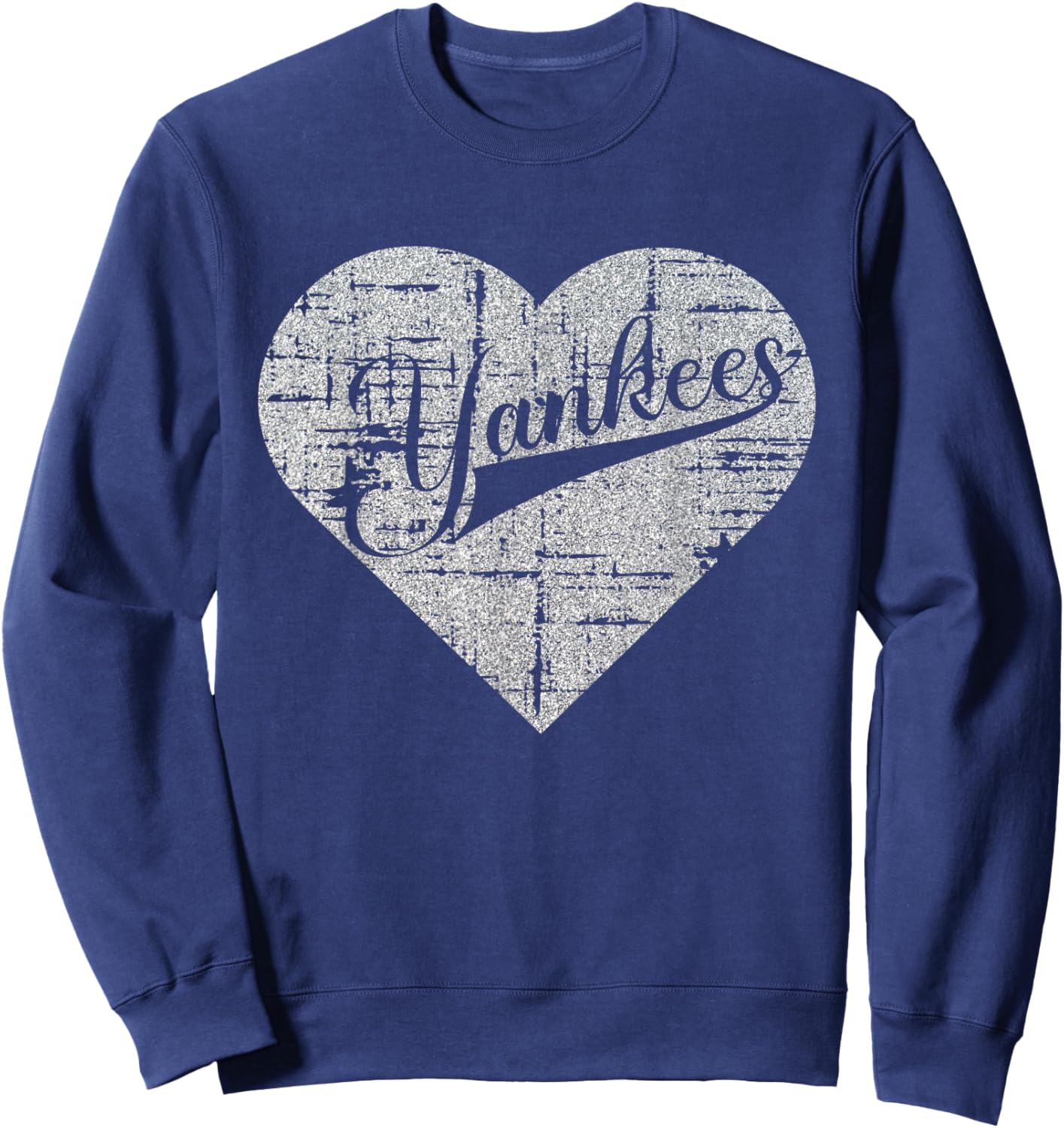 Vintage Heart Yankees I Love Yankees First Name Personalized Sweatshirt - Sweatshirt | Navy
