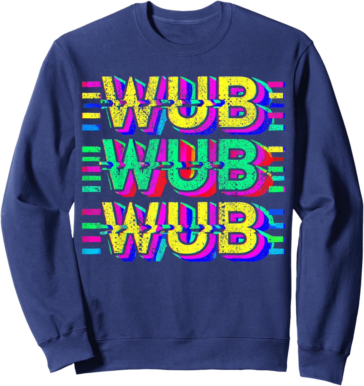 Techno Rave Bass Head WUB WUB WUB Dubstep Sweatshirt - Sweatshirt | Navy