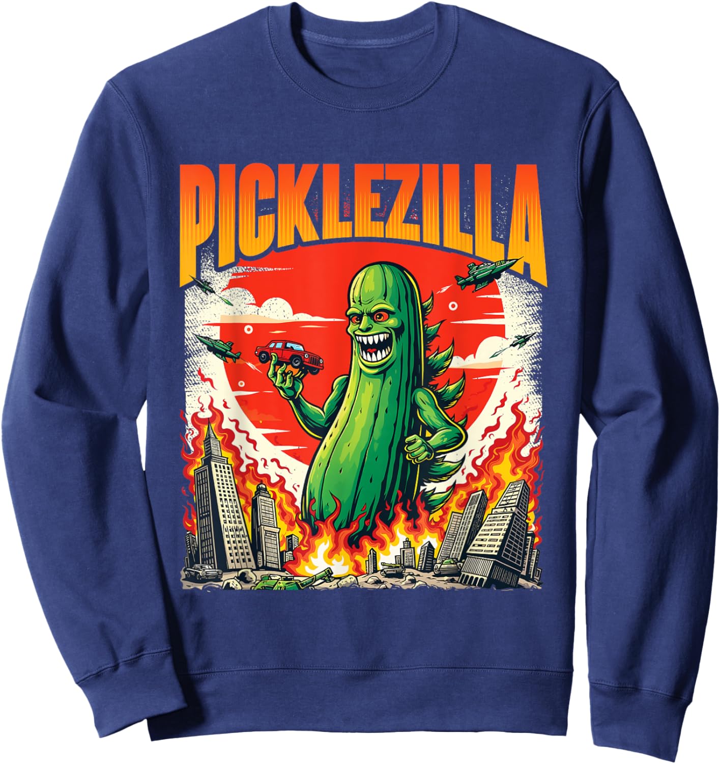 Picklezilla - Dill Pickle Lover Pickling Cucumber Sweatshirt - Sweatshirt | Navy