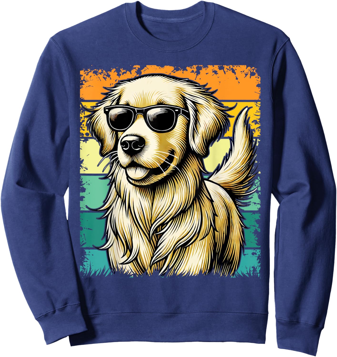 Golden Retriever for Kids Boys Girls Sunglasses Pet Sweatshirt - Sweatshirt | Navy