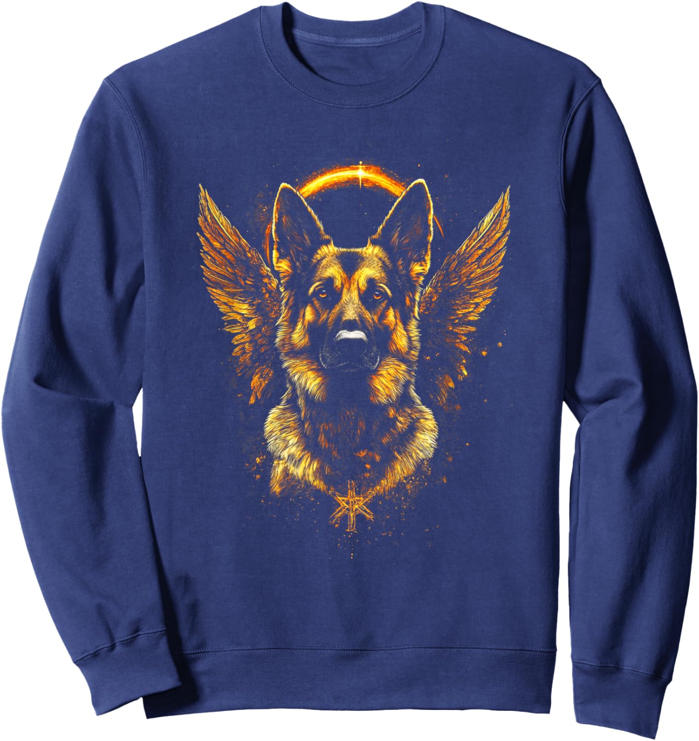 German Shepherd Angel Wings German shepherd art Sweatshirt - Sweatshirt | Navy