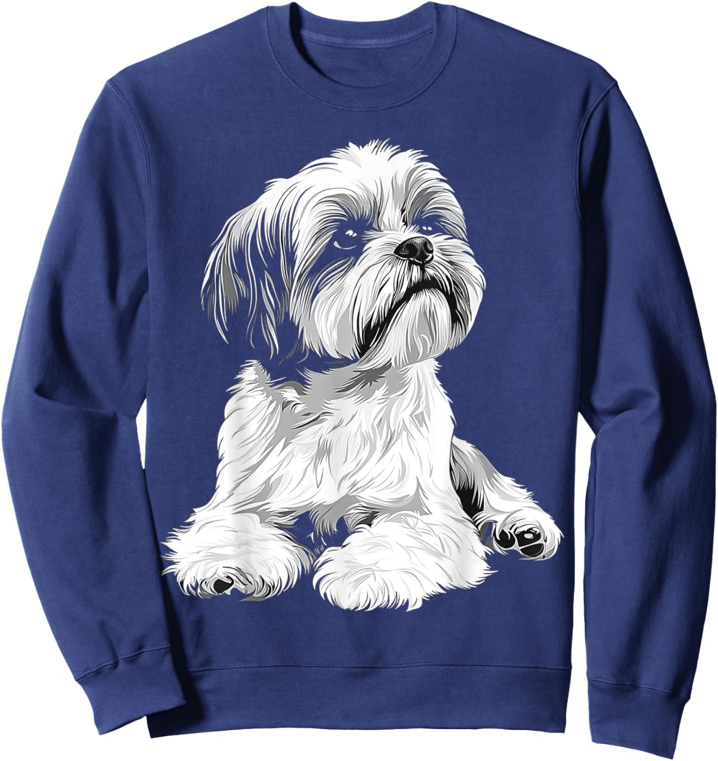 Shih Tzu Dog Motif Pet Illustration Shih Tzu Women Kids Sweatshirt - Sweatshirt | Navy