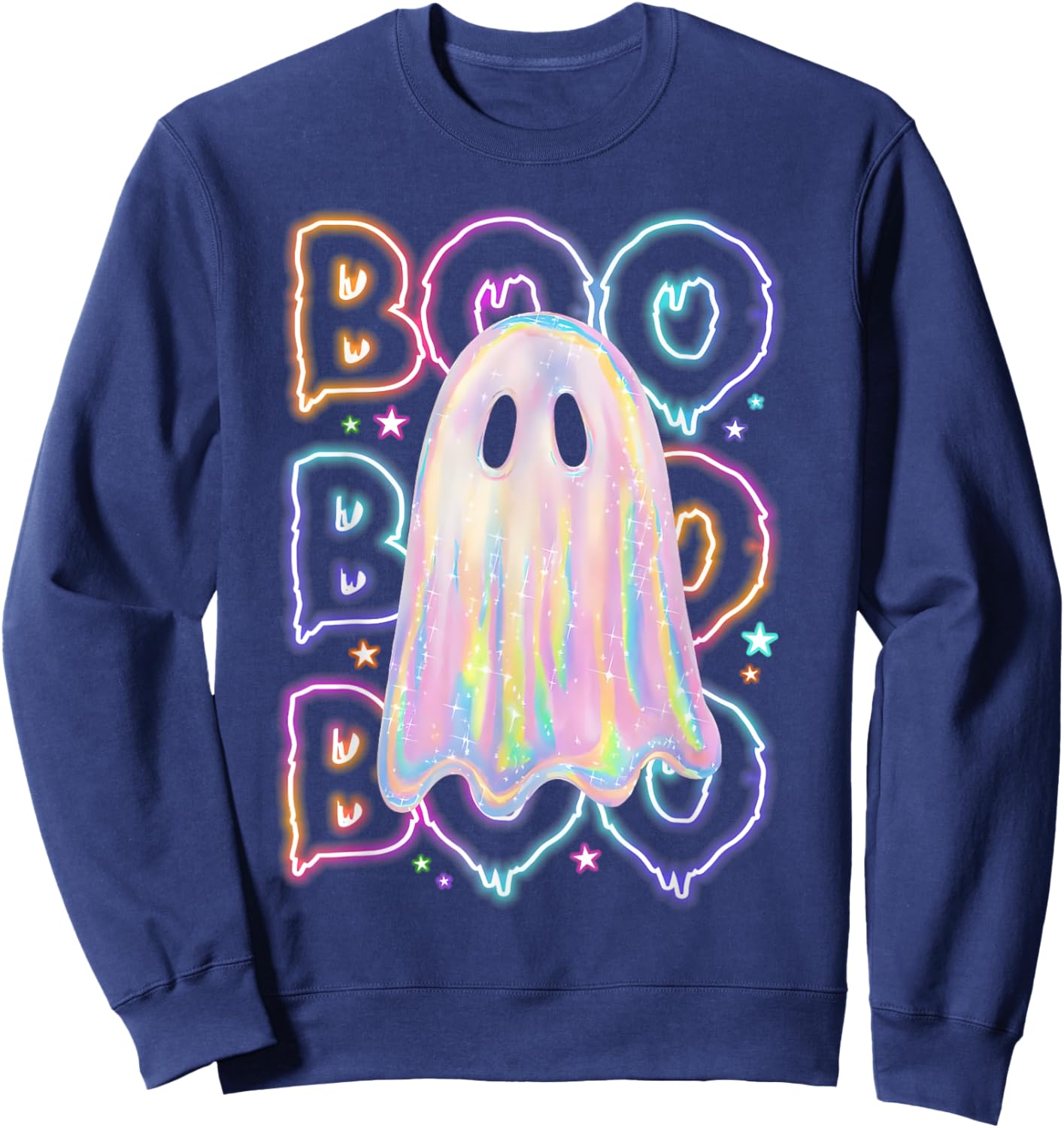 Cute Colorful Boo Ghost Boujee Halloween Costume Kid Toddler Sweatshirt - Sweatshirt | Navy