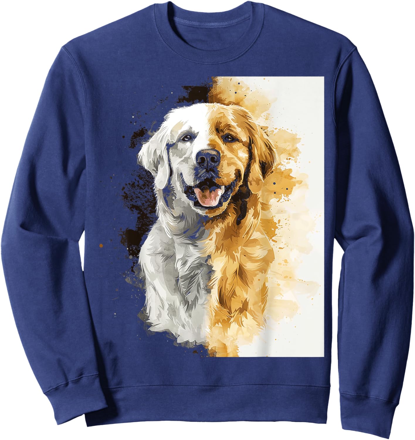Golden Retriever Dog Motif Pet Art Golden Retriever Women Kids Sweatshirt - Sweatshirt | Navy