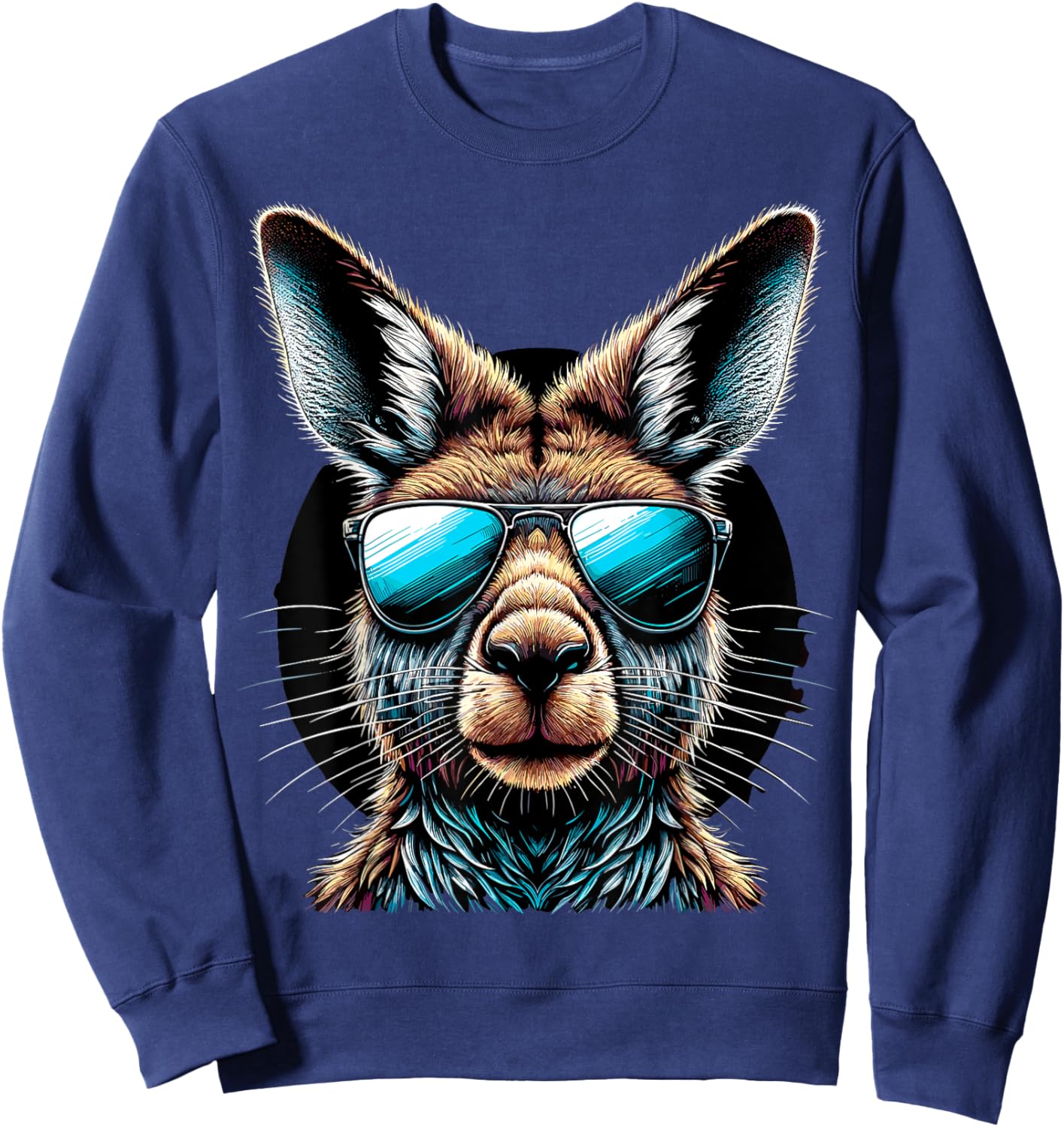Kangaroo with Sunglasses Australia Animal Sweatshirt - Sweatshirt | Navy
