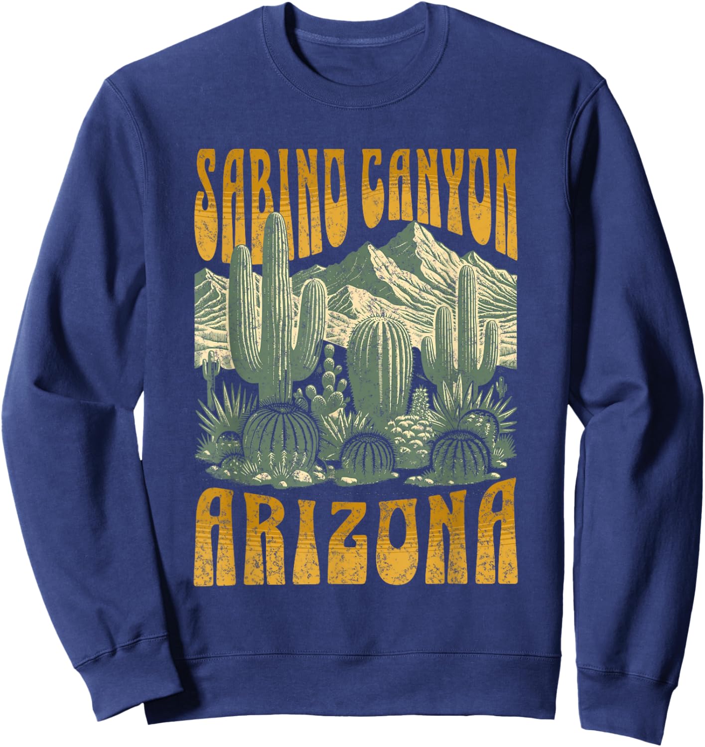 Sabino Canyon Arizona Cactus Retro Matching Family Sweatshirt - Sweatshirt | Navy
