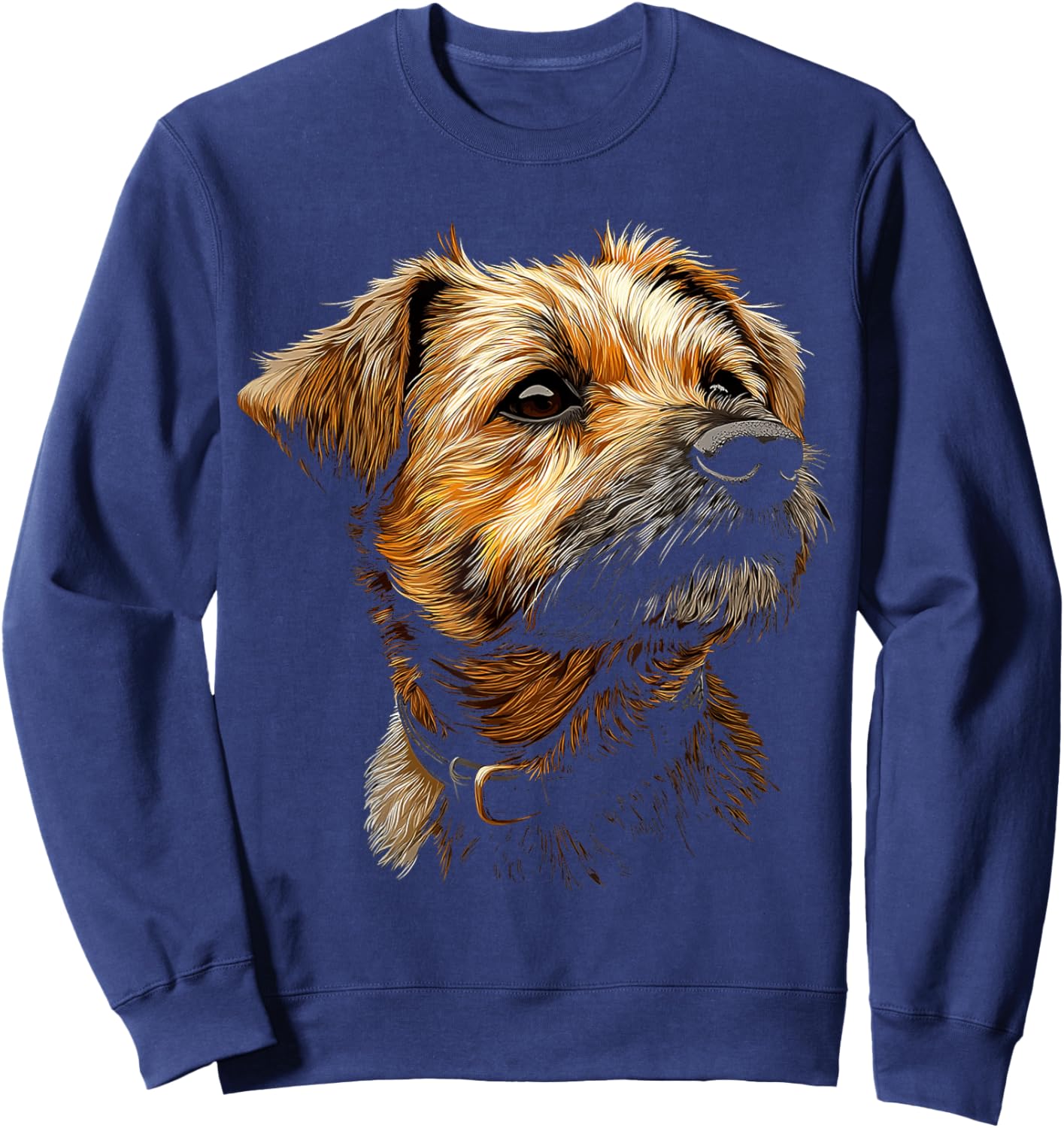 Border Terrier Dog Motif Pet Illustration Border Terrier Women Kids Sweatshirt - Sweatshirt | Navy
