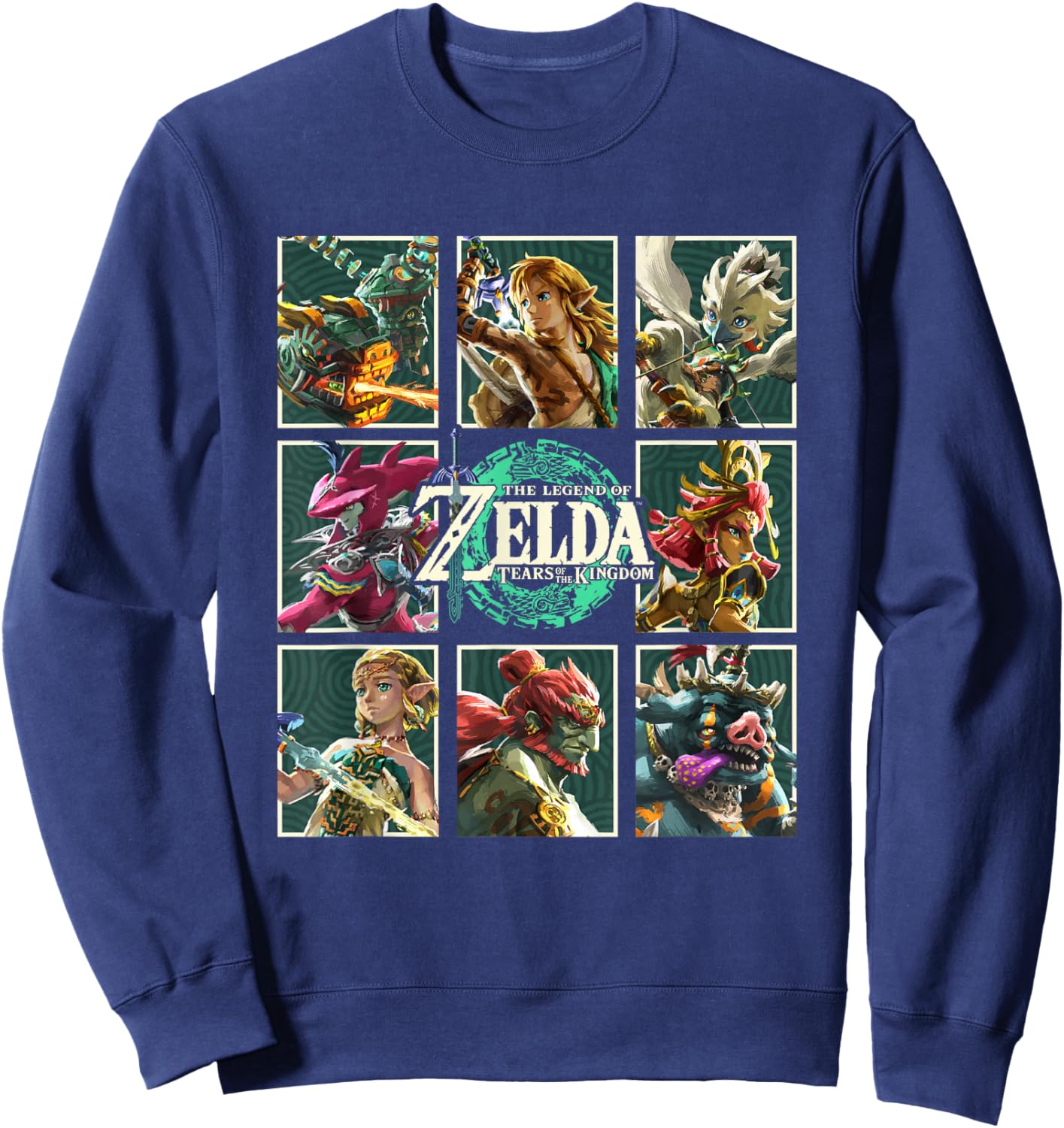 The Legend of Zelda Tears of The Kingdom Character Box Up Sweatshirt - Sweatshirt | Navy