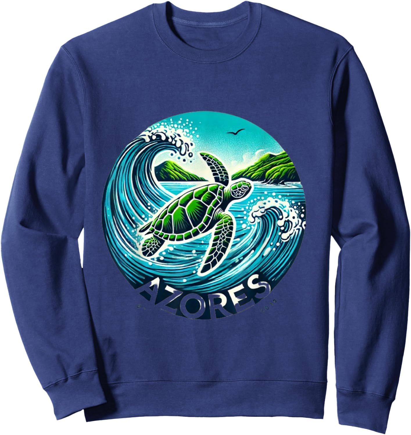 The Azores Islands of Portugal SEa Turtle Sweatshirt - Sweatshirt | Navy