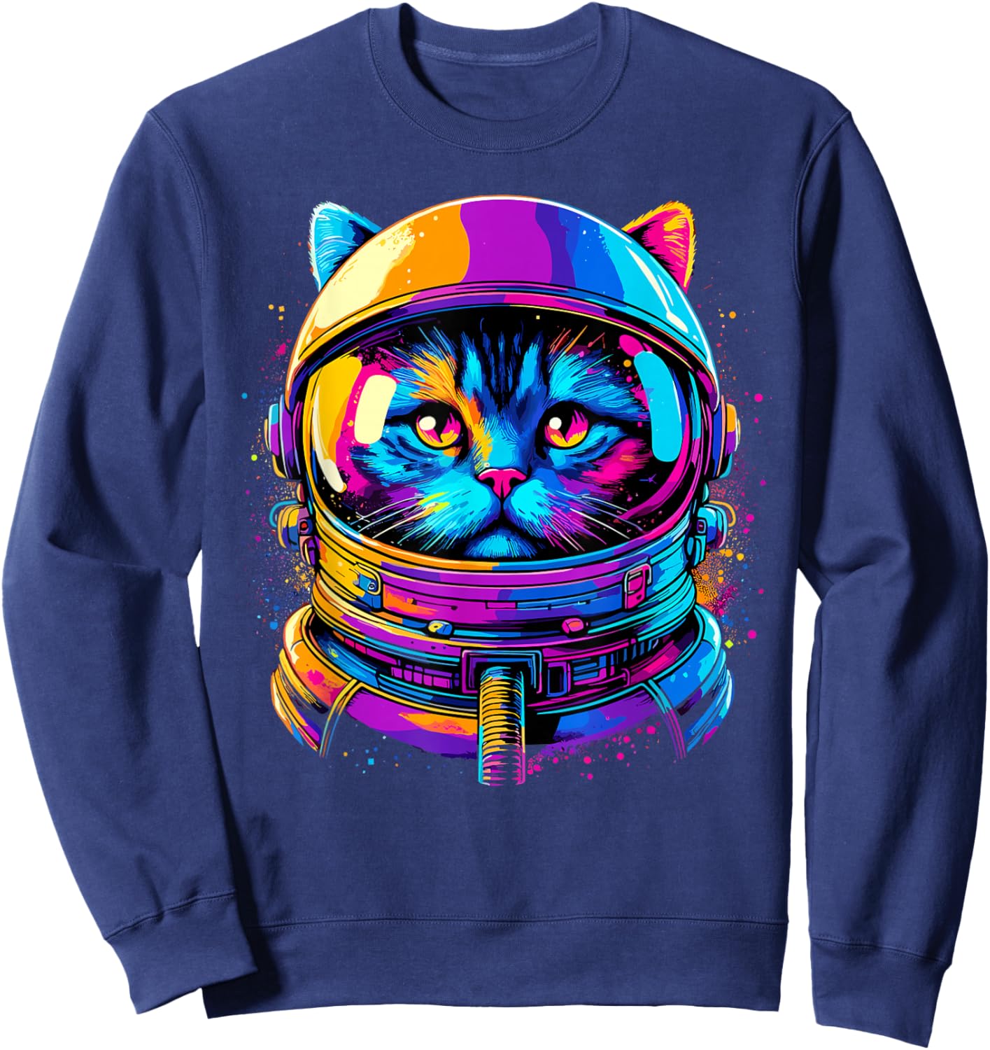 Cat Galaxy Astronaut Cat Space Sweatshirt - Sweatshirt | Navy