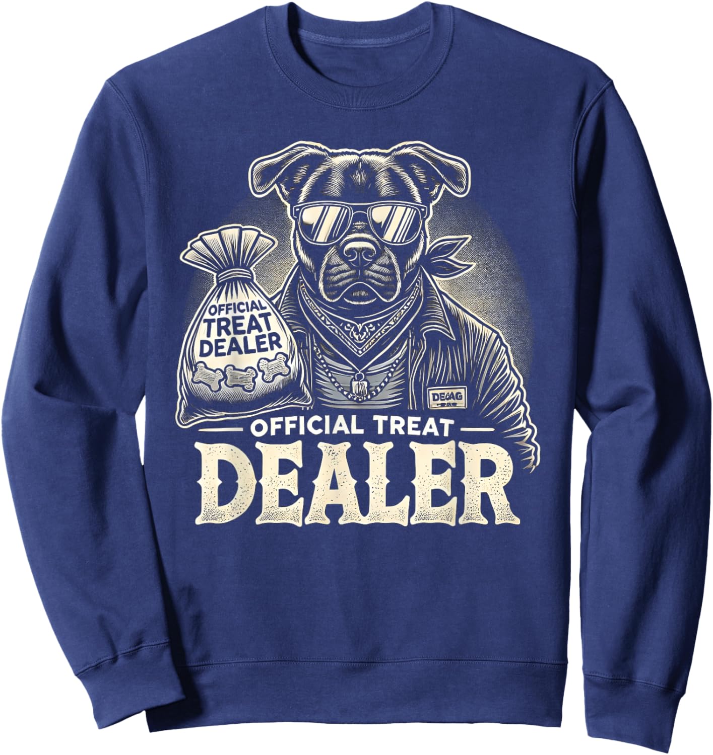 Dog Lover Official Treat Dealer Funny Pet Design Sweatshirt - Sweatshirt | Navy