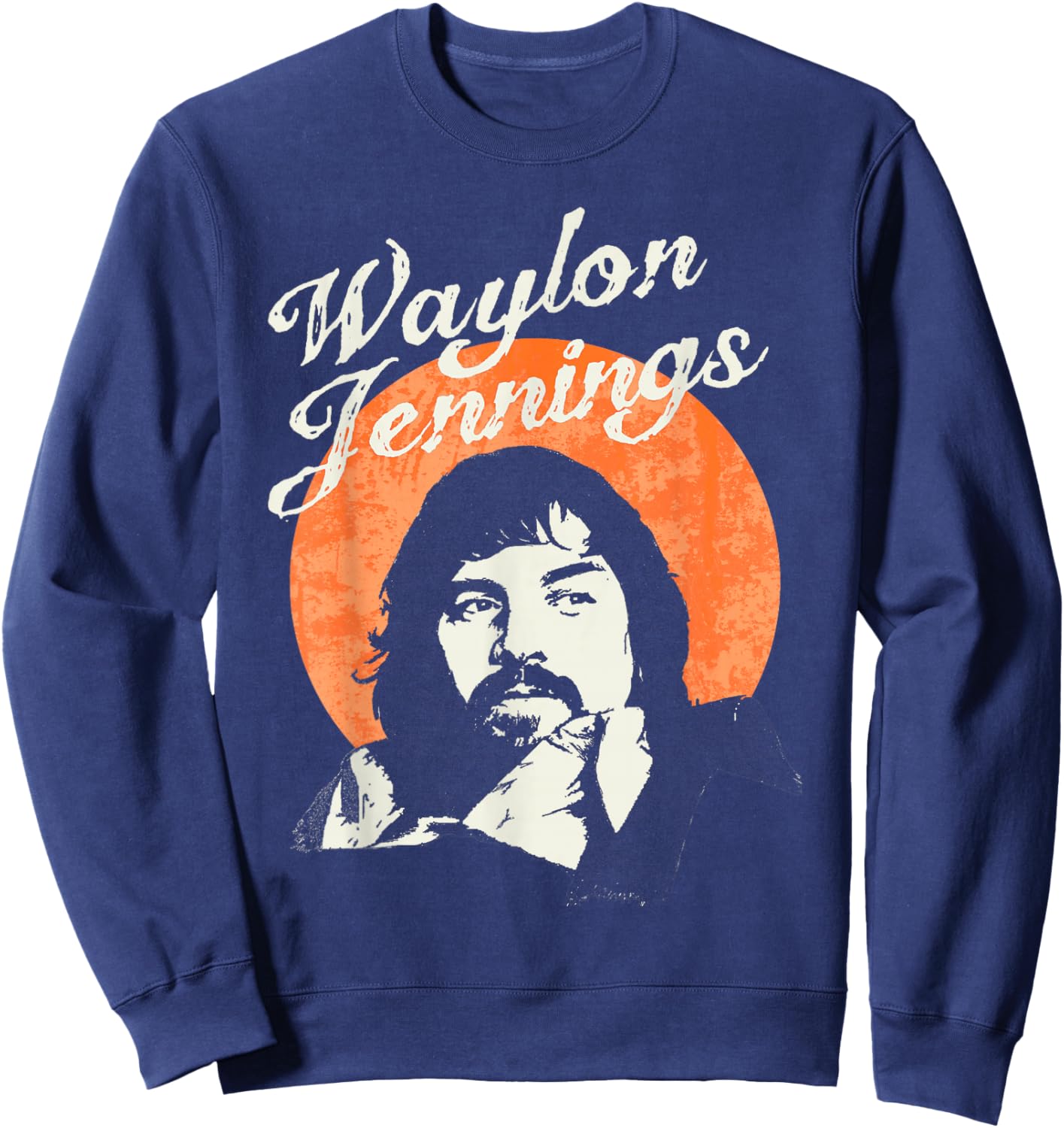Waylon Jennings - Official Merchandise - Sunset Sweatshirt - Sweatshirt | Navy