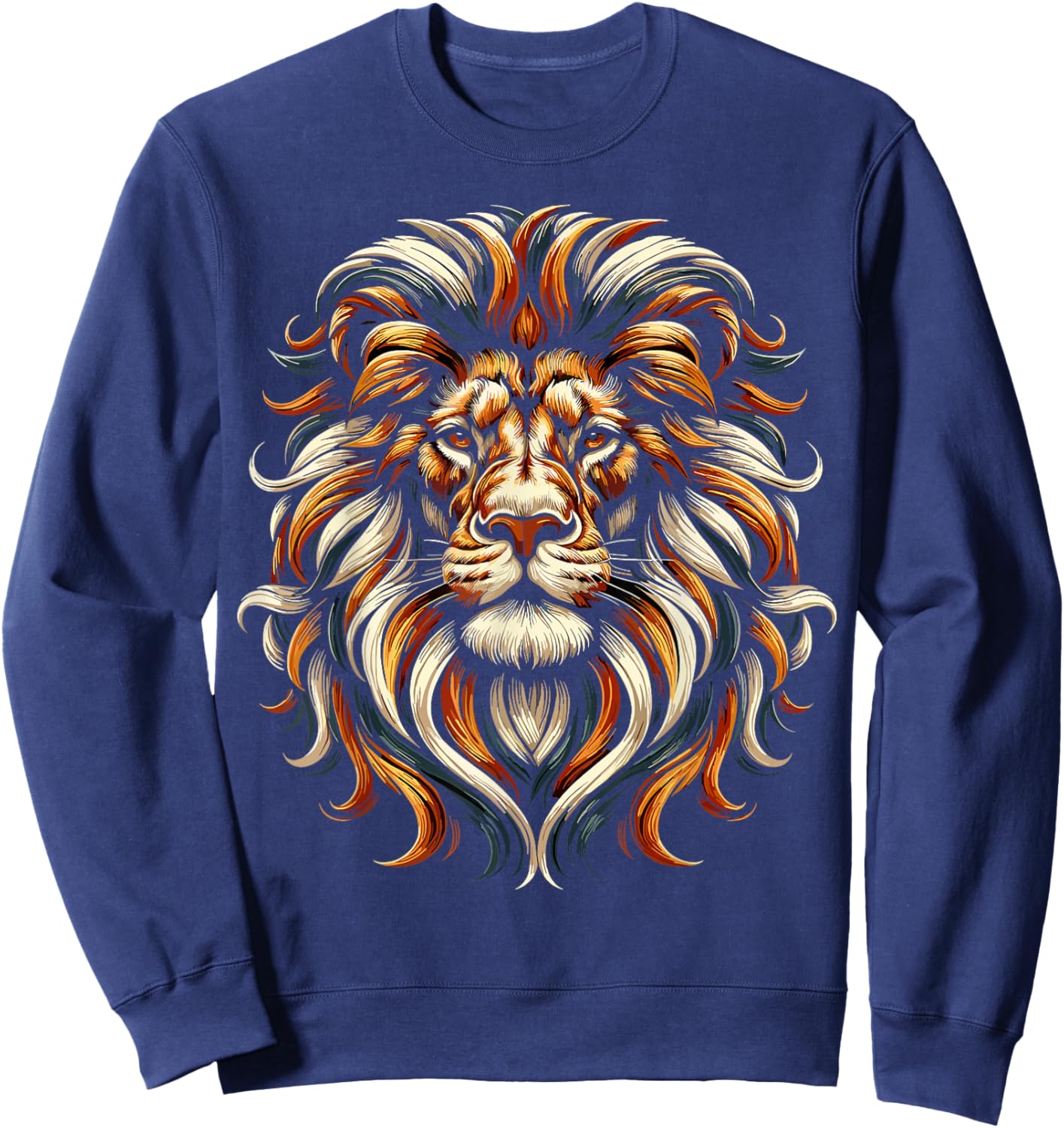 Lion Face Wild Animal Cute Lion Sweatshirt - Sweatshirt | Navy