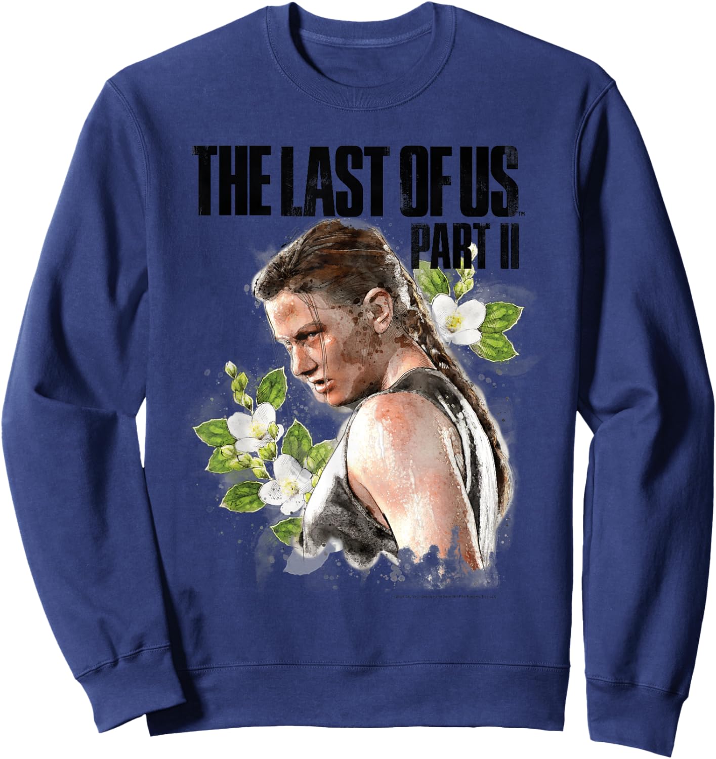 The Last of Us Abby Surrounded by Flowers Sweatshirt - Sweatshirt | Navy
