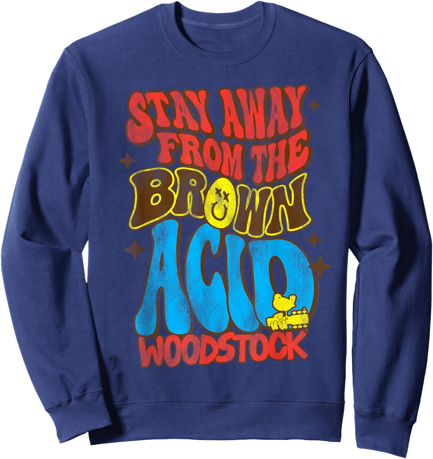 Woodstock Stay Away From The Brown Acid Sweatshirt - Sweatshirt | Navy