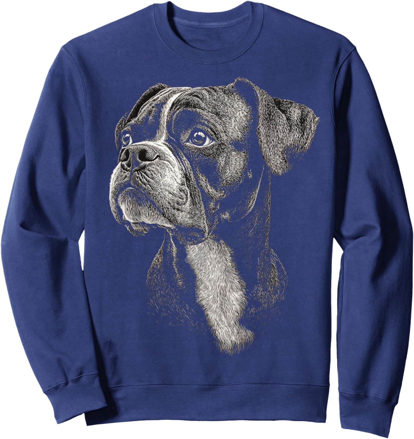 Boxer Dog Motif Pet Art Boxer Sweatshirt - Sweatshirt | Navy