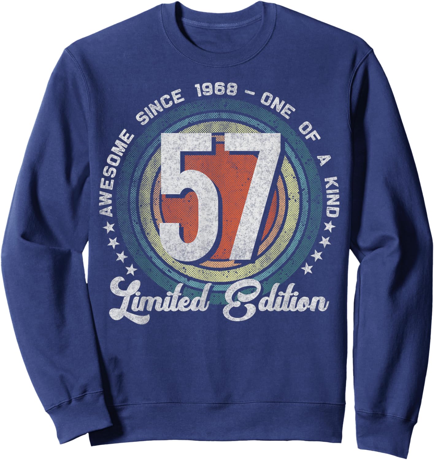 57 Year Old Gifts Vintage 1968 Limited Edition 57th Birthday Sweatshirt - Sweatshirt | Navy