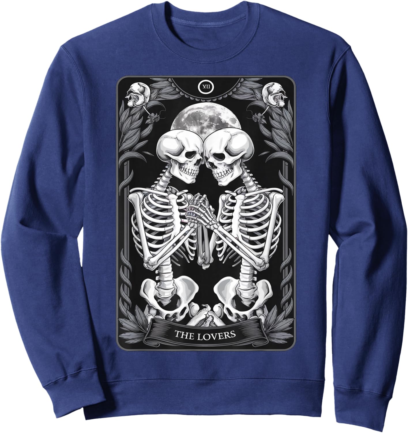 The Lovers Vintage Tarot Card Sweatshirt - Sweatshirt | Navy