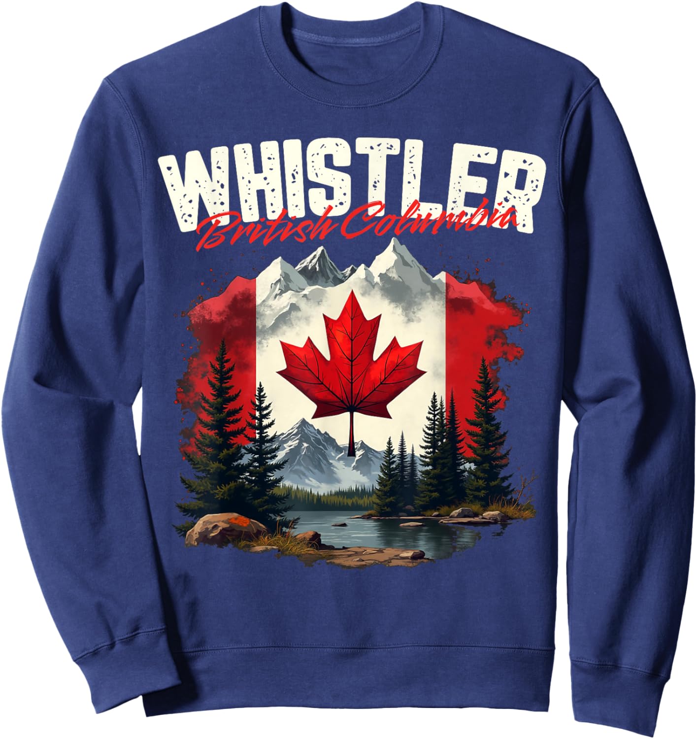 Whistler British Columbia Canada Vacation Travel Souvenir Sweatshirt - Sweatshirt | Navy