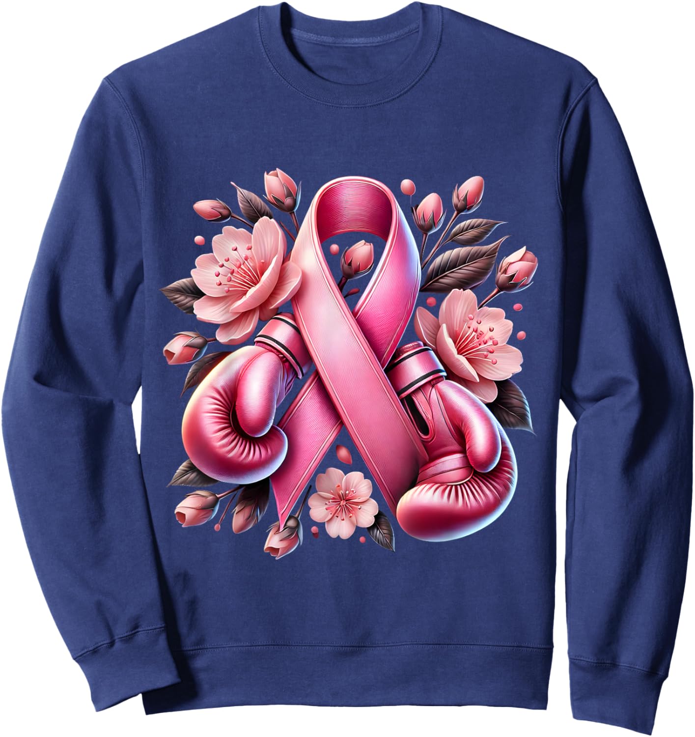 Breast Cancer Warrior Breast Cancer Awareness Support Squad Sweatshirt - Sweatshirt | Navy