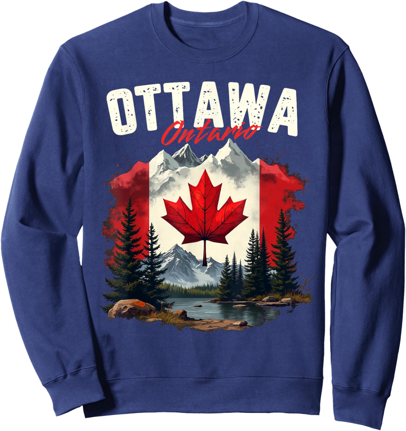 Ottawa Ontario Canada Vacation Travel Souvenir Sweatshirt - Sweatshirt | Navy