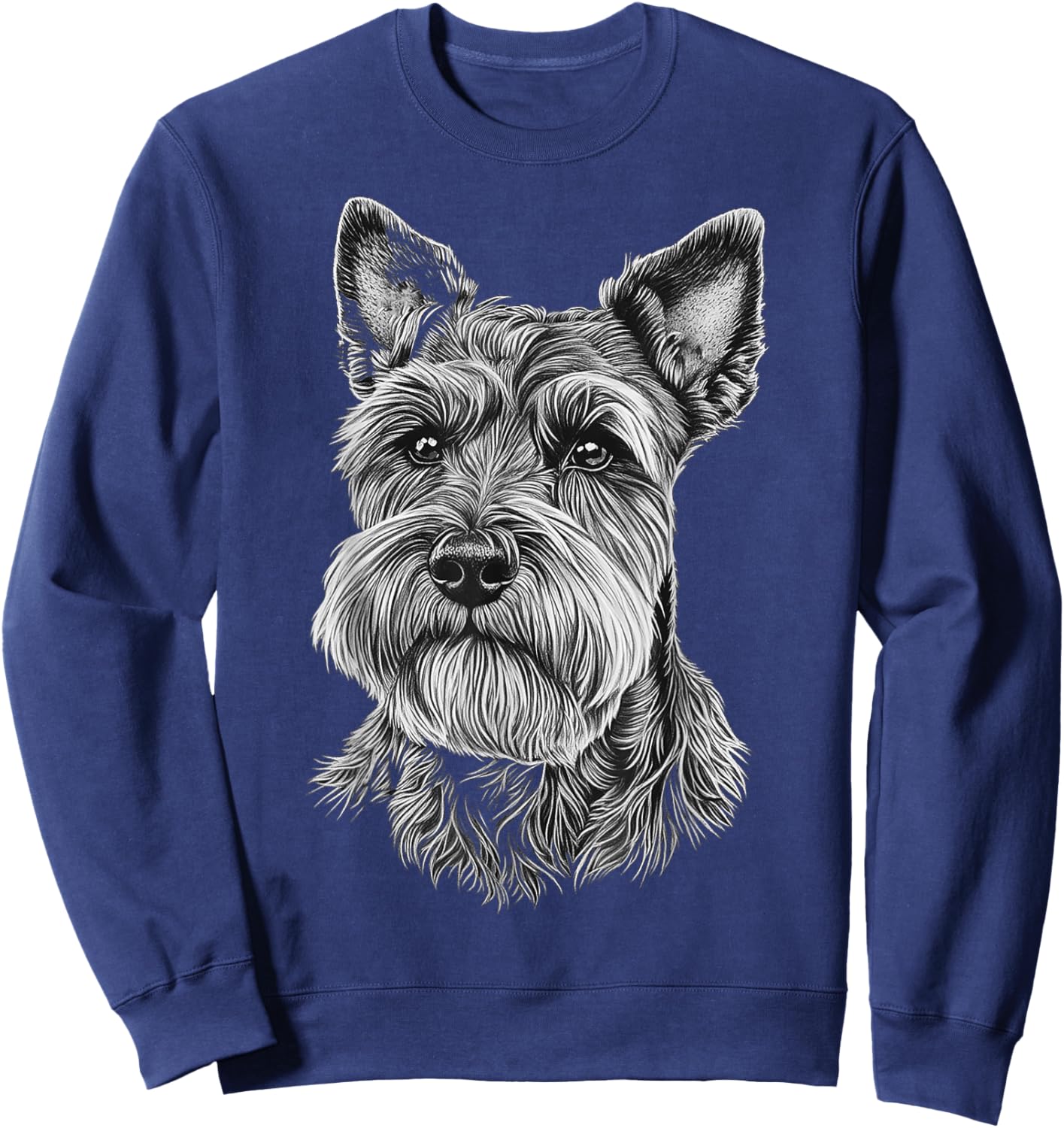 Miniature Schnauzer Dog Motif Pet Miniature Schnauzer Men Women Kids Sweatshirt - Sweatshirt | Navy