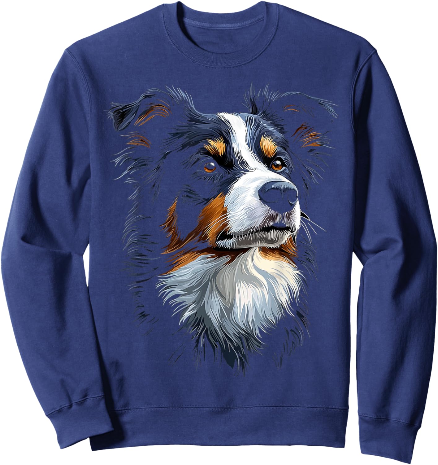 Border Collie Dog Motif Pet Artwork Border Collie Women Kids Sweatshirt - Sweatshirt | Navy