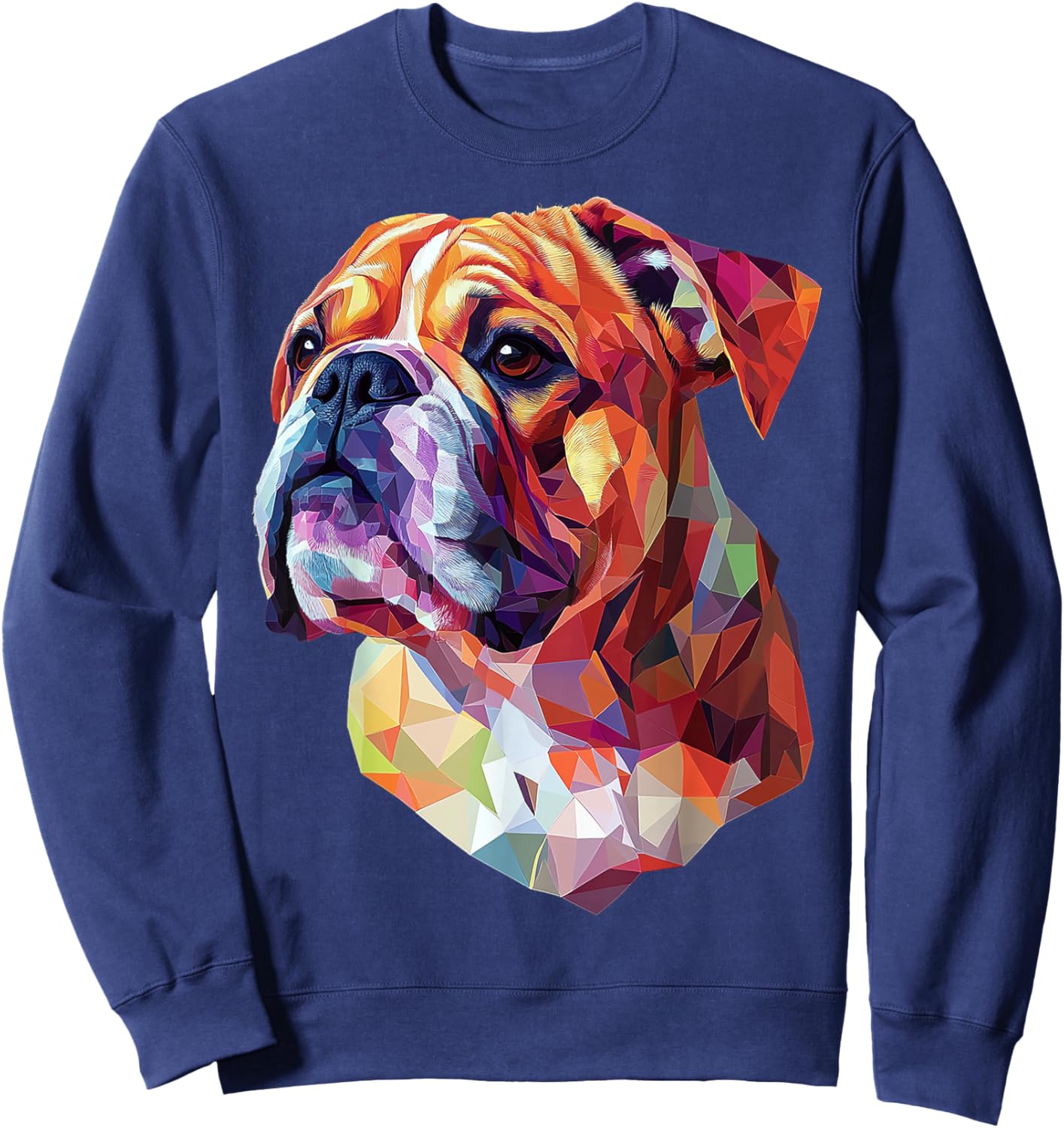 Bulldog Dog Graphic Pet Artwork Bulldog Sweatshirt - Sweatshirt | Navy