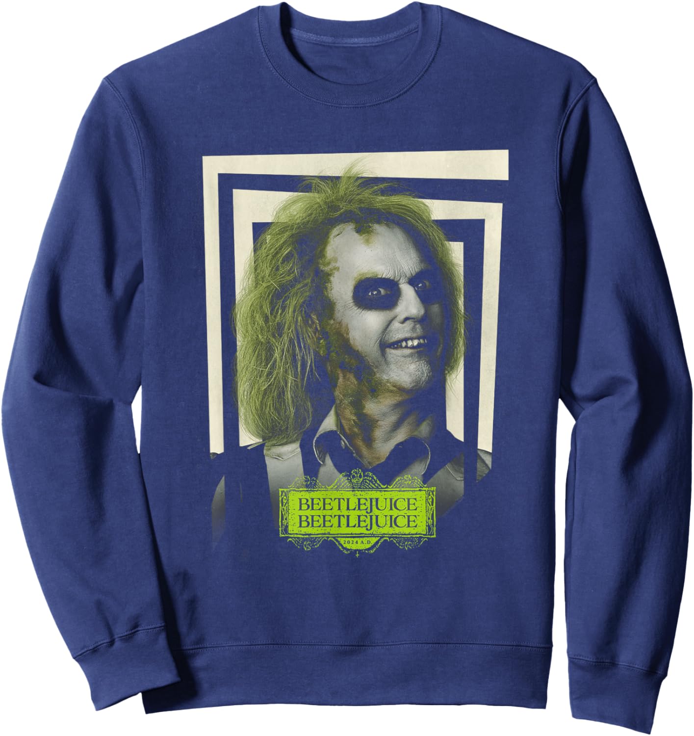 Beetlejuice Ghost with the Most Beetlejuice 2 Movie Poster Sweatshirt - Sweatshirt | Navy