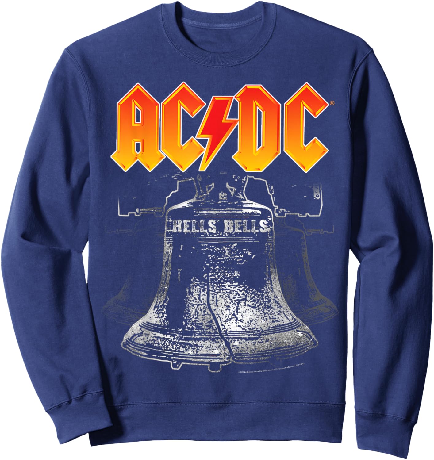 AC/DC Classic Black Cotton - Hells Bells Design, Casual Fit Sweatshirt - Sweatshirt | Navy