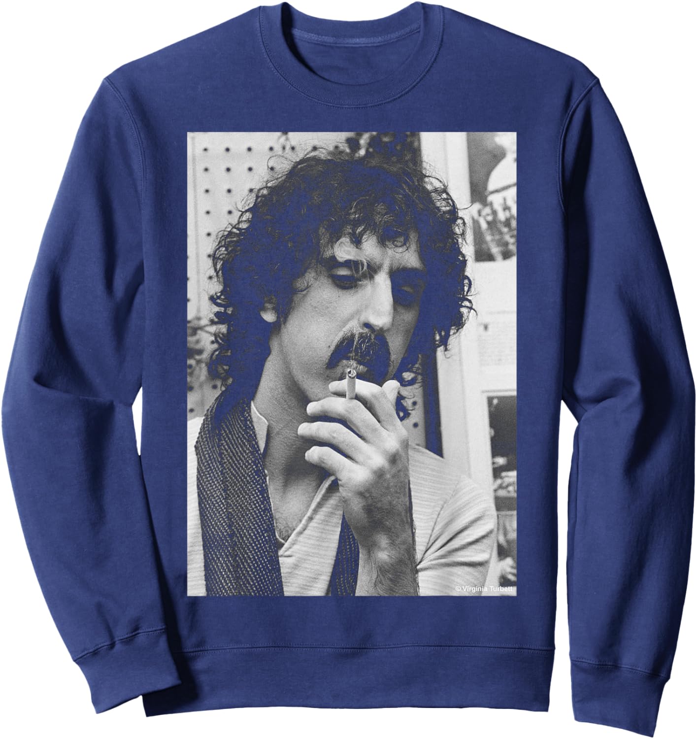 Smoking Frank Zappa by Virgina Turbett Sweatshirt - Sweatshirt | Navy