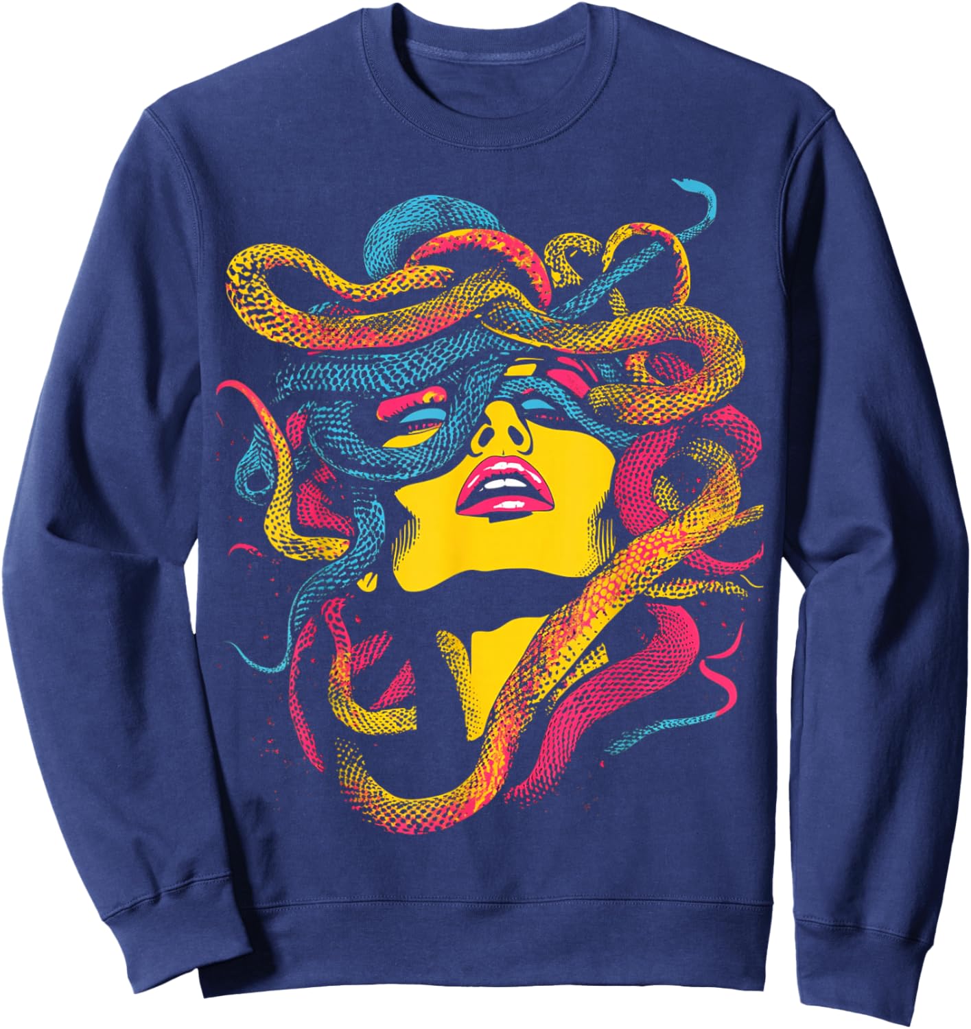 Vintage Medusa Occult Grunge Art Gothic Sweatshirt - Sweatshirt | Navy