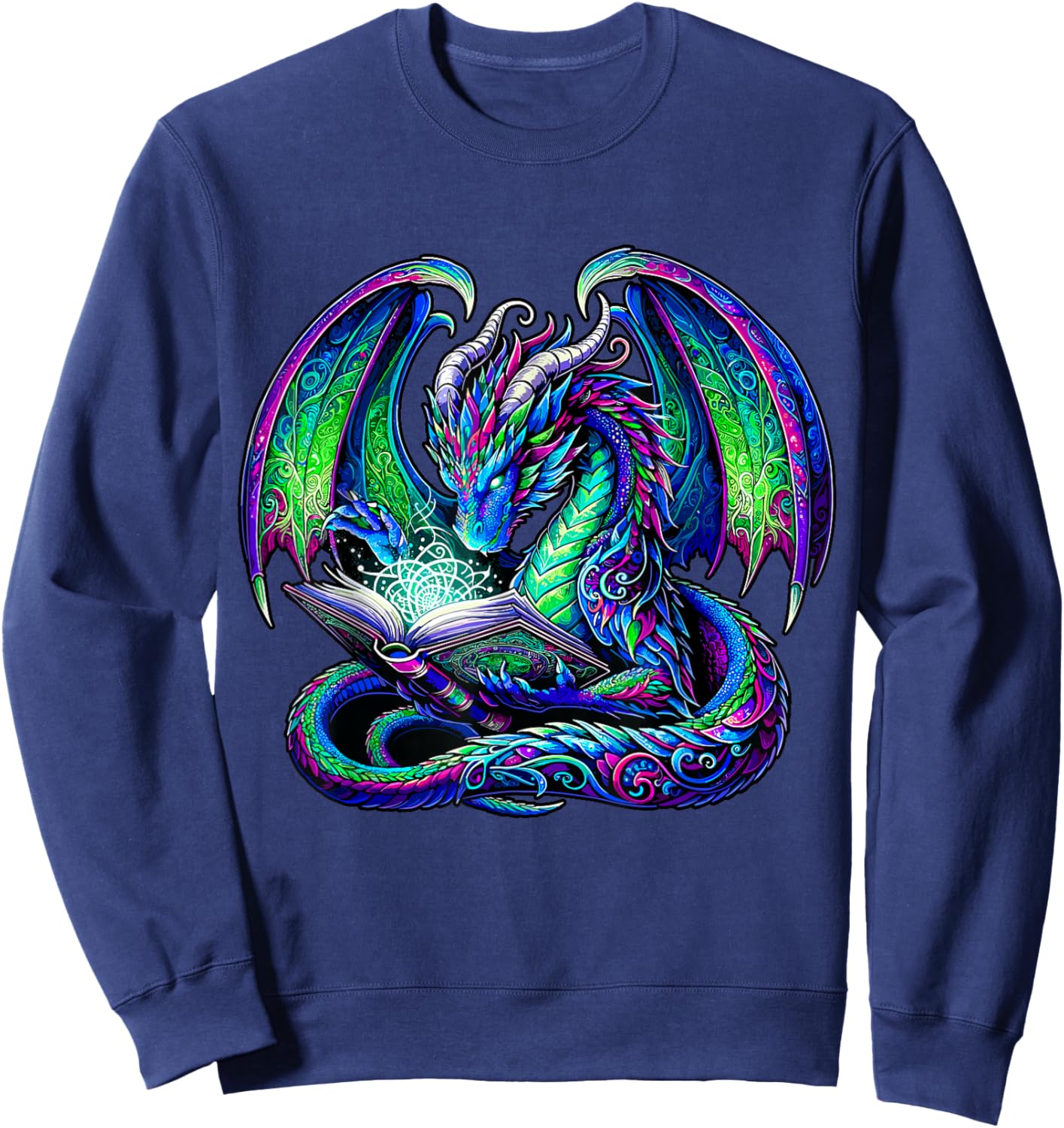 Book Dragon Reading lover Sweatshirt - Sweatshirt | Navy